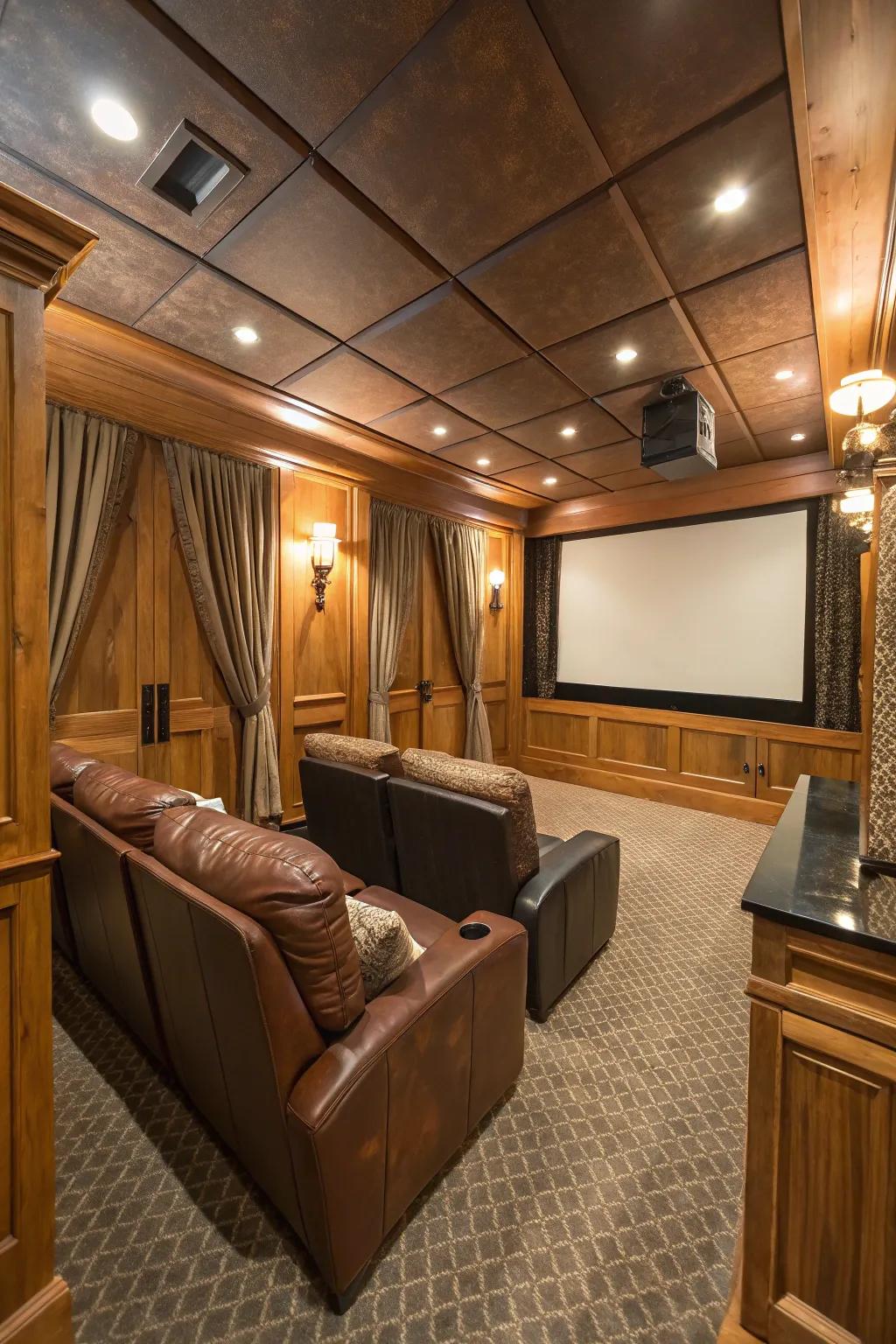 Paired materials add depth and texture to snug areas.