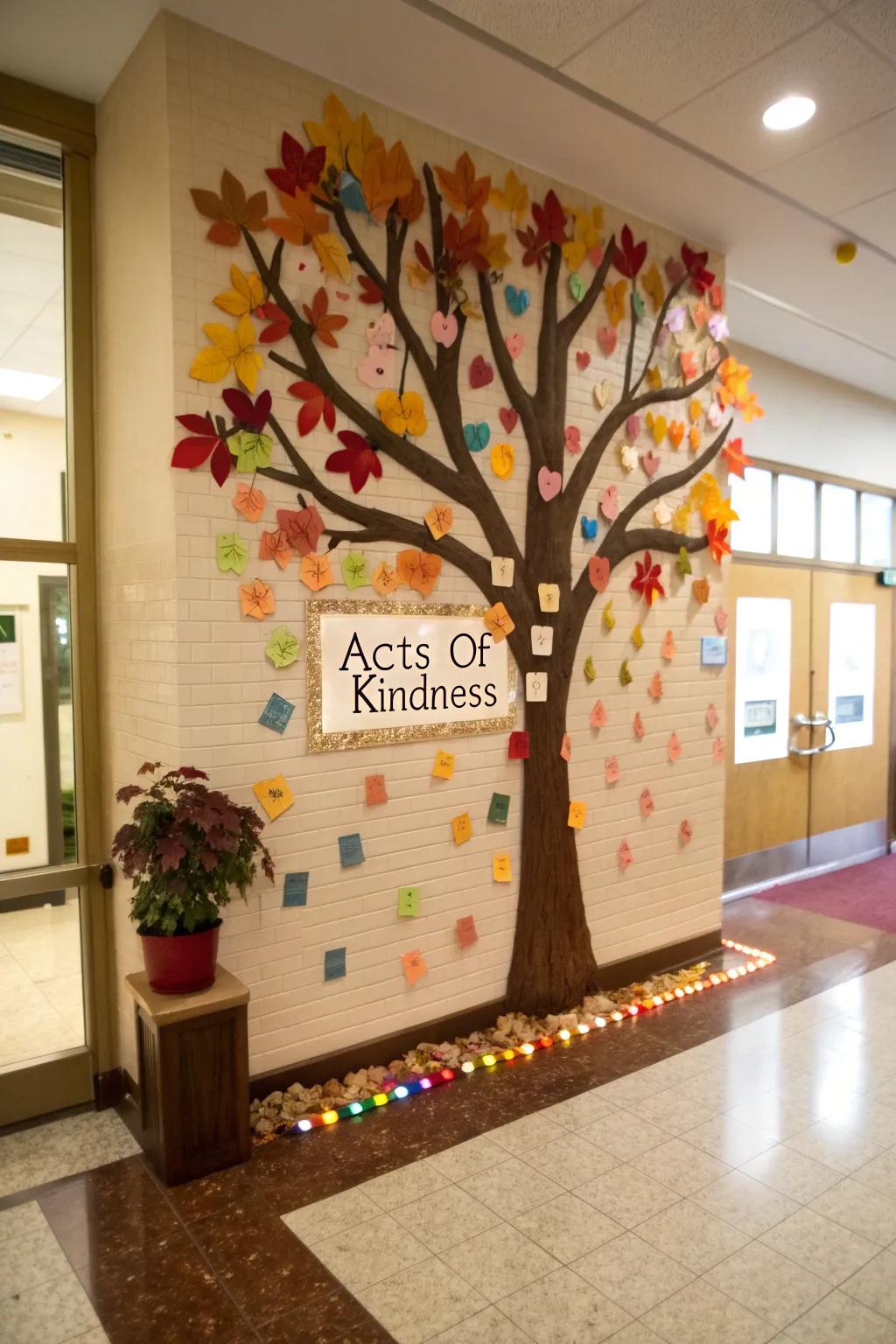 A board highlighting actions of compassion.