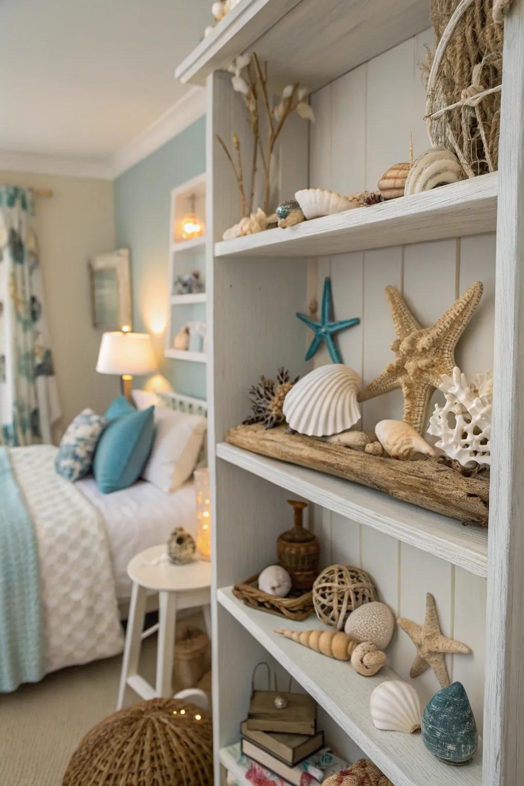 Seashells introduce a personalized and natural flair to your ocean-themed decor.
