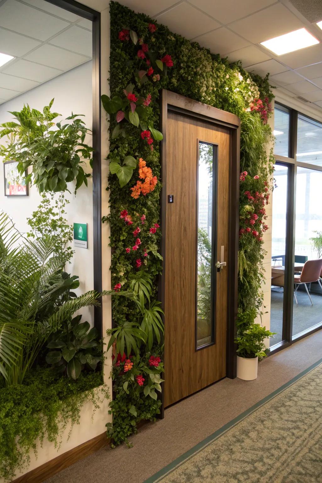 Bring tranquility using a nature-inspired office door.