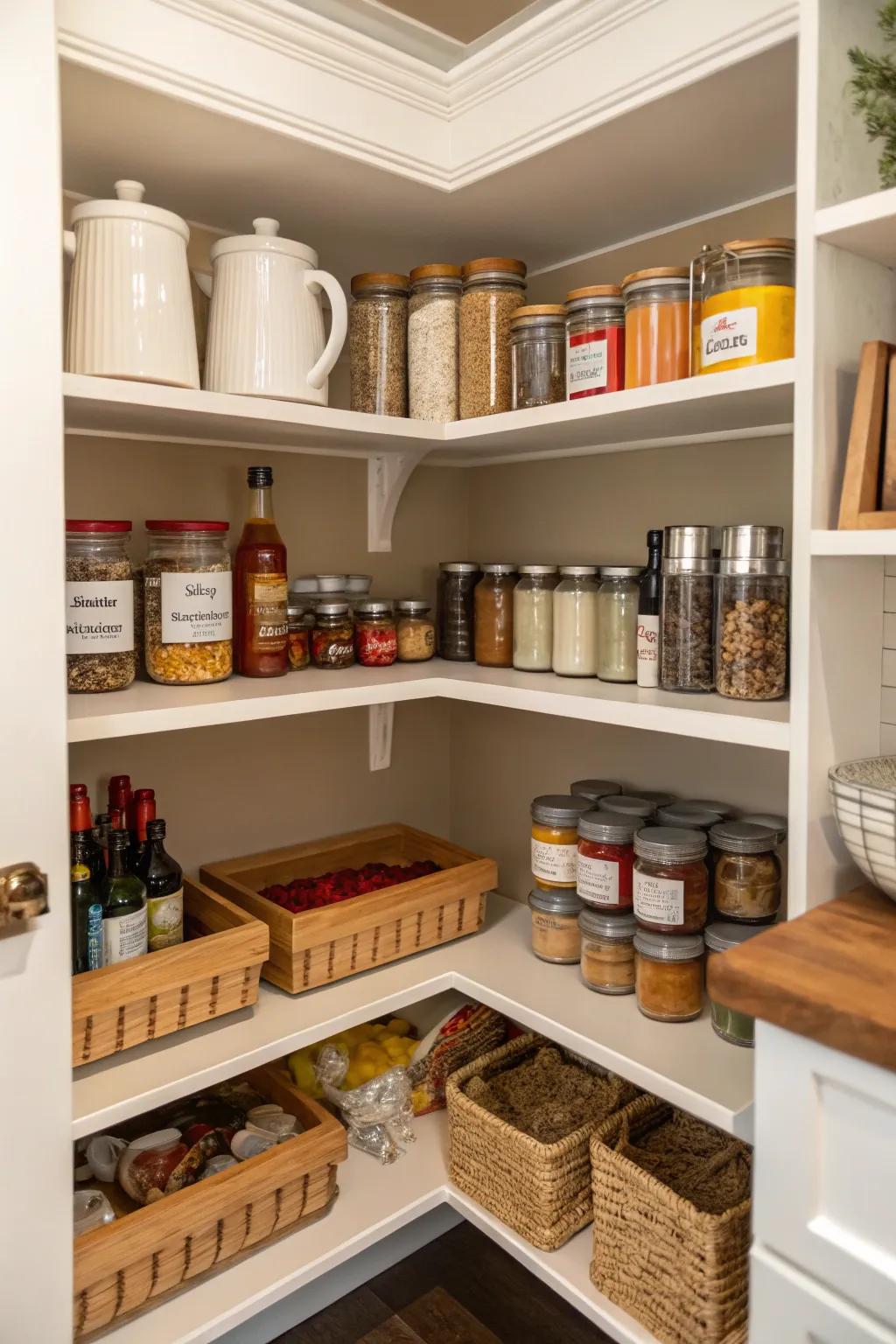 Corner shelving maximizes space in even the trickiest spots.