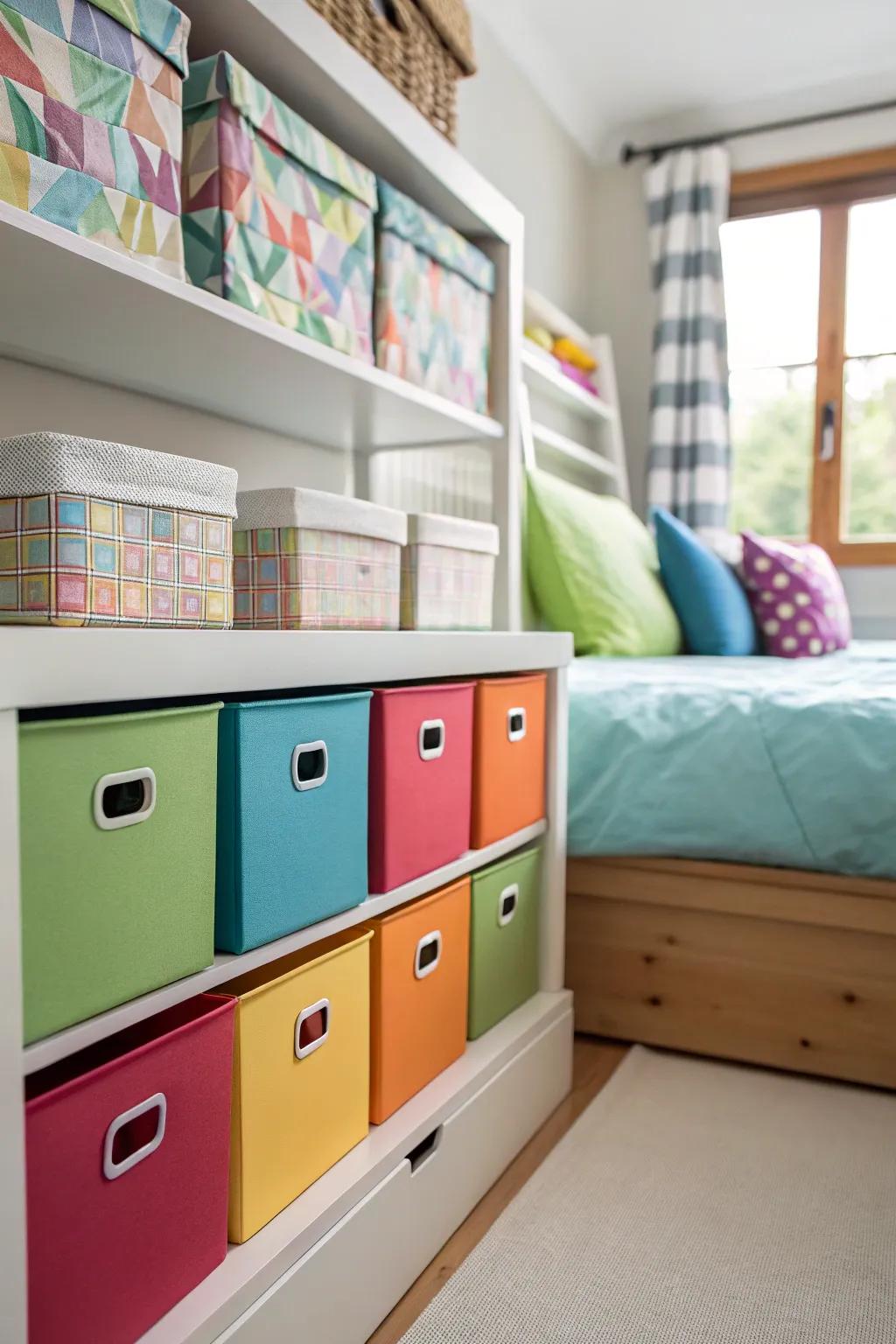 Harmonize your décor with matching storage solutions.