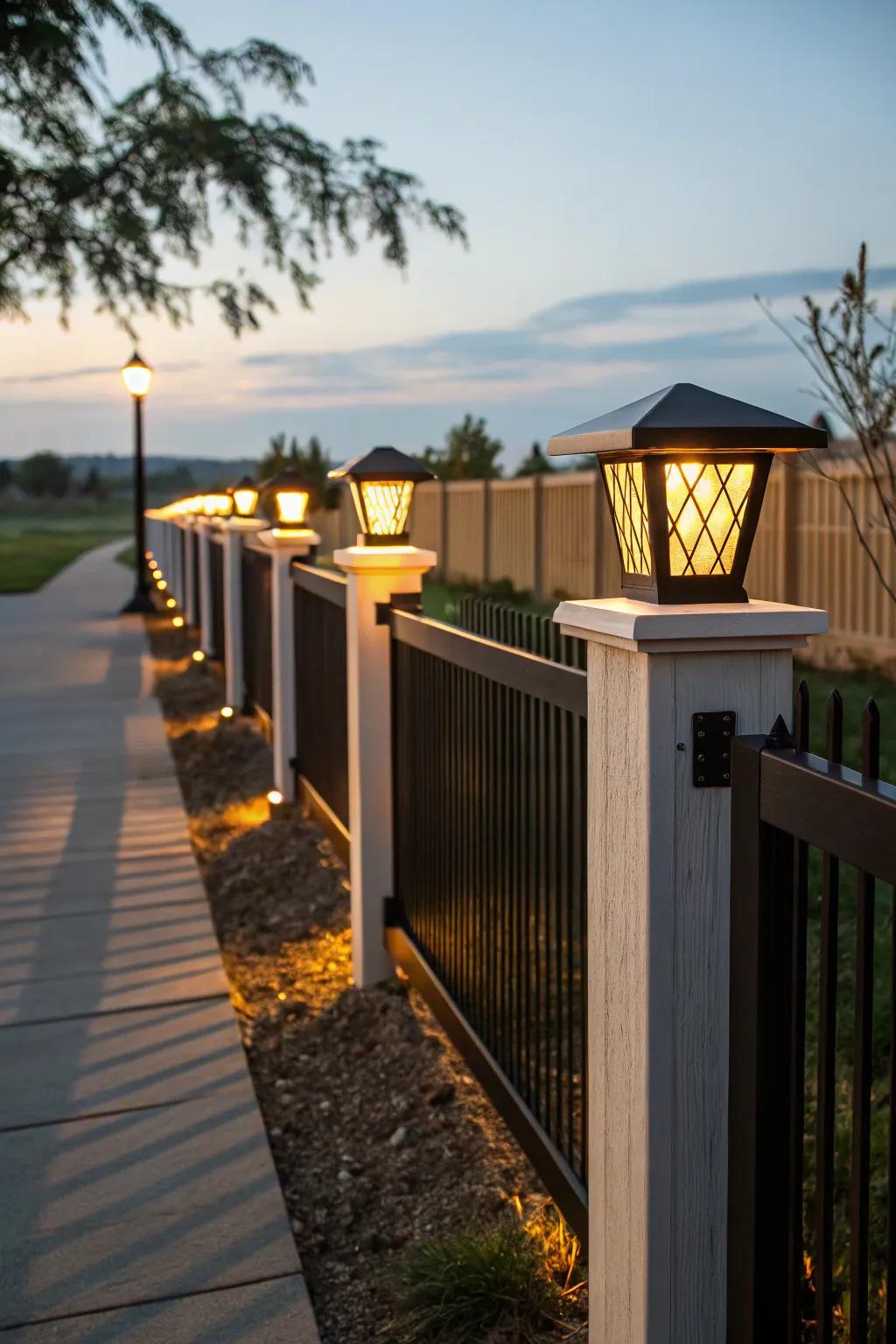 Modern solar column cap lights brighten and beautify your property's fencing.