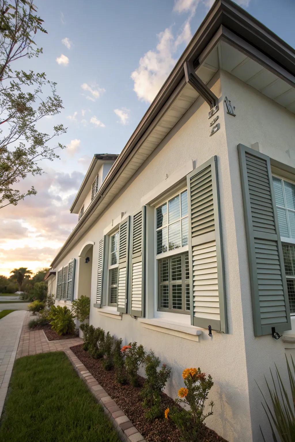 Home featuring operable blinds, enhancing energy efficiency.