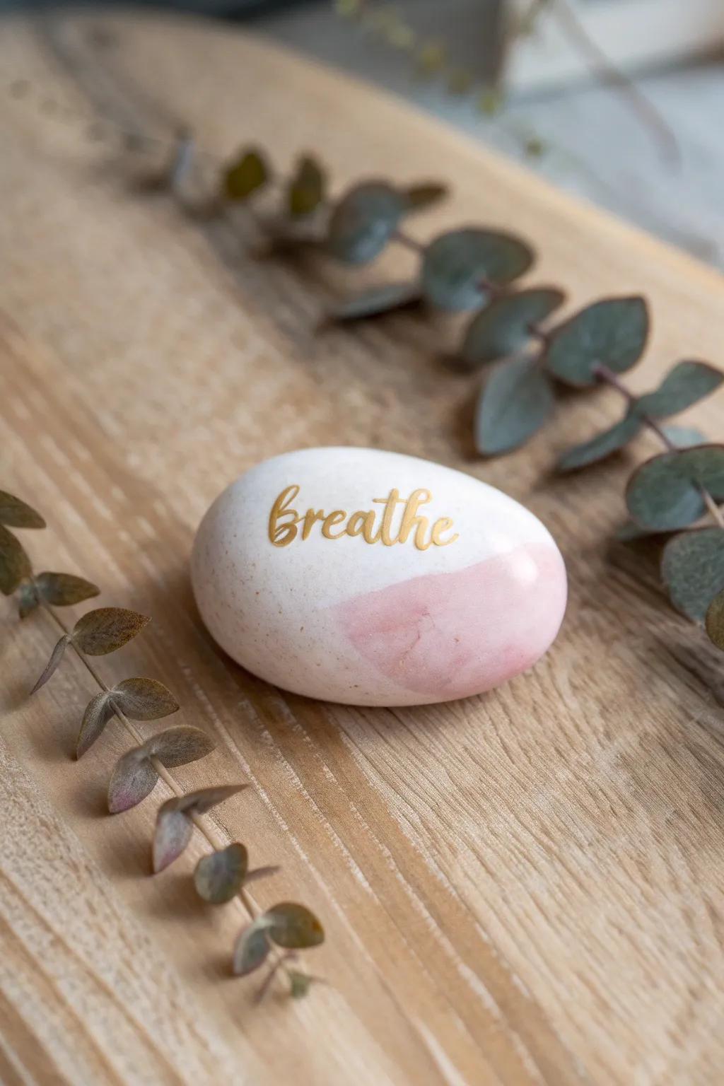 Find tranquility in simplicity with this beautifully crafted inspirational rock.
