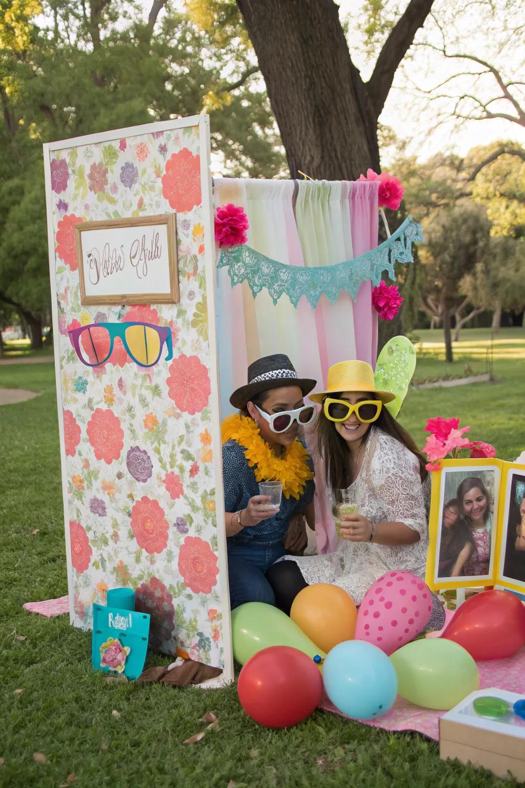 A playful photo area setup adds fun and preserves treasured memories.