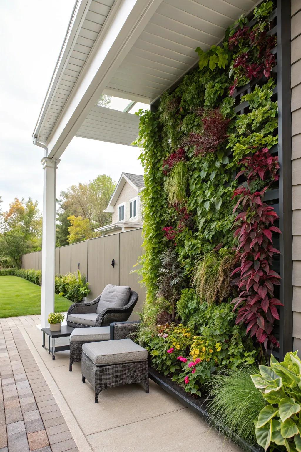 Cultivate vertically through a verdant garden wall.