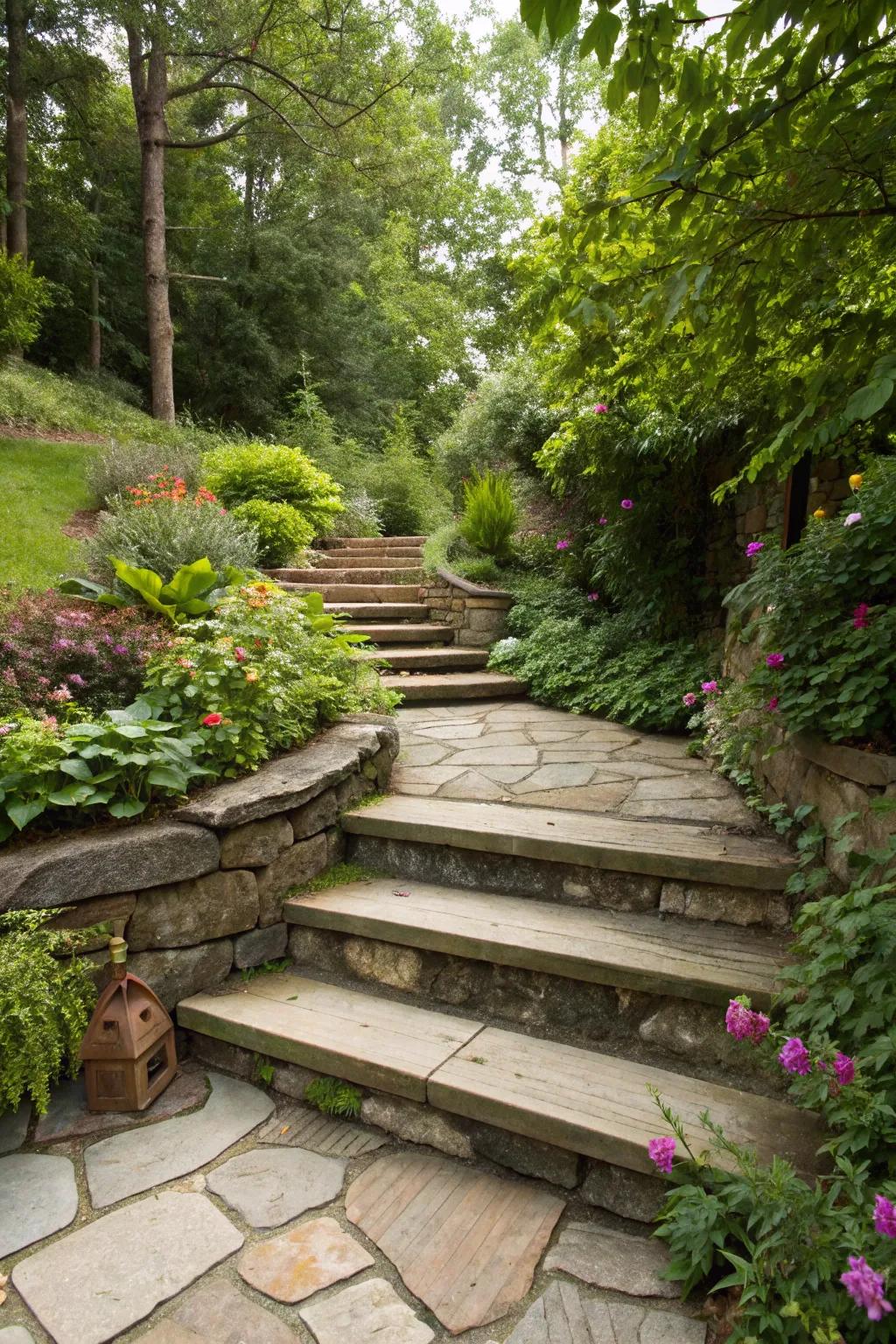 Mixed materials add texture and visual interest.