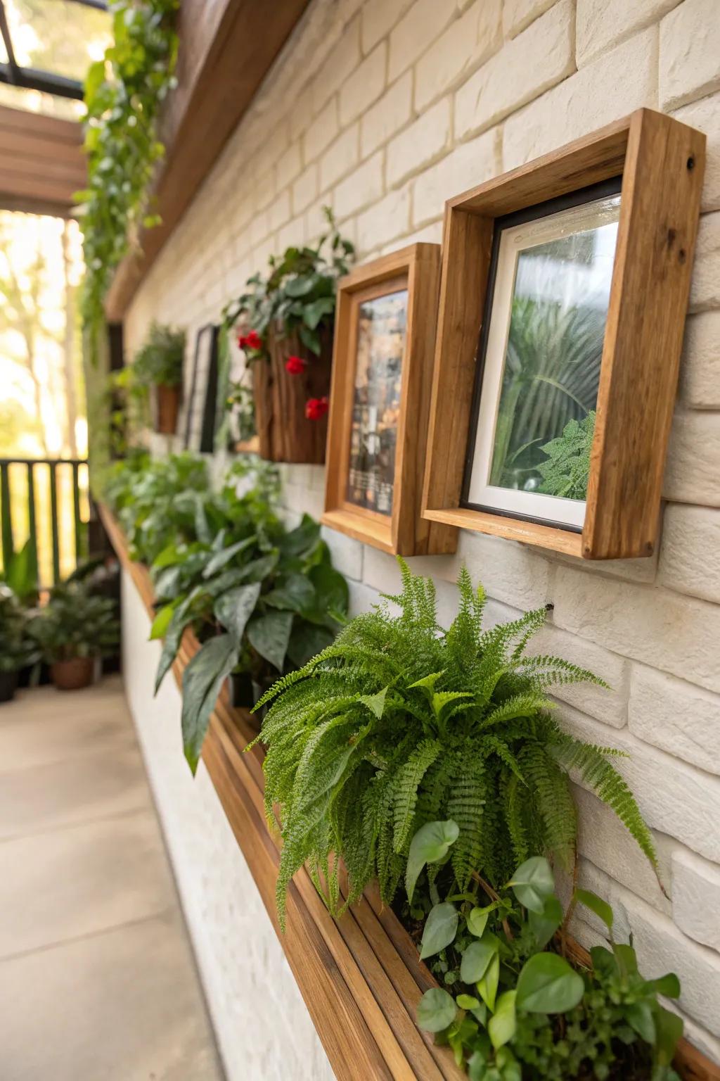 Natural elements on a display ledge produce a revitalizing and inviting ambiance.