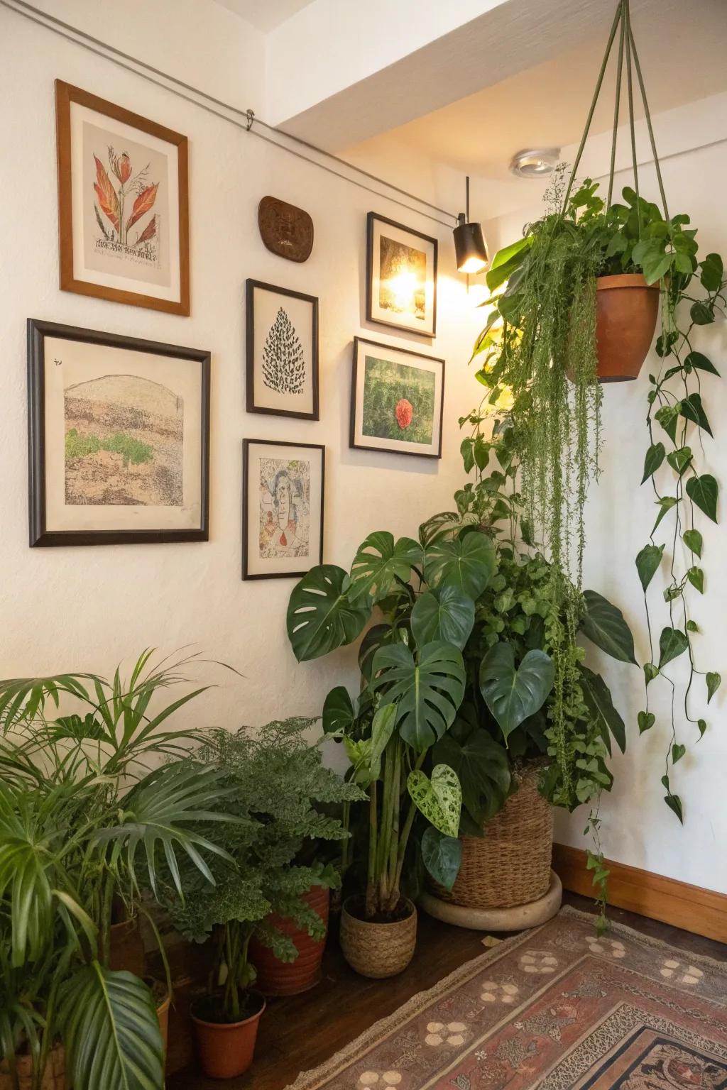 Mix plants with art for a customized effect.