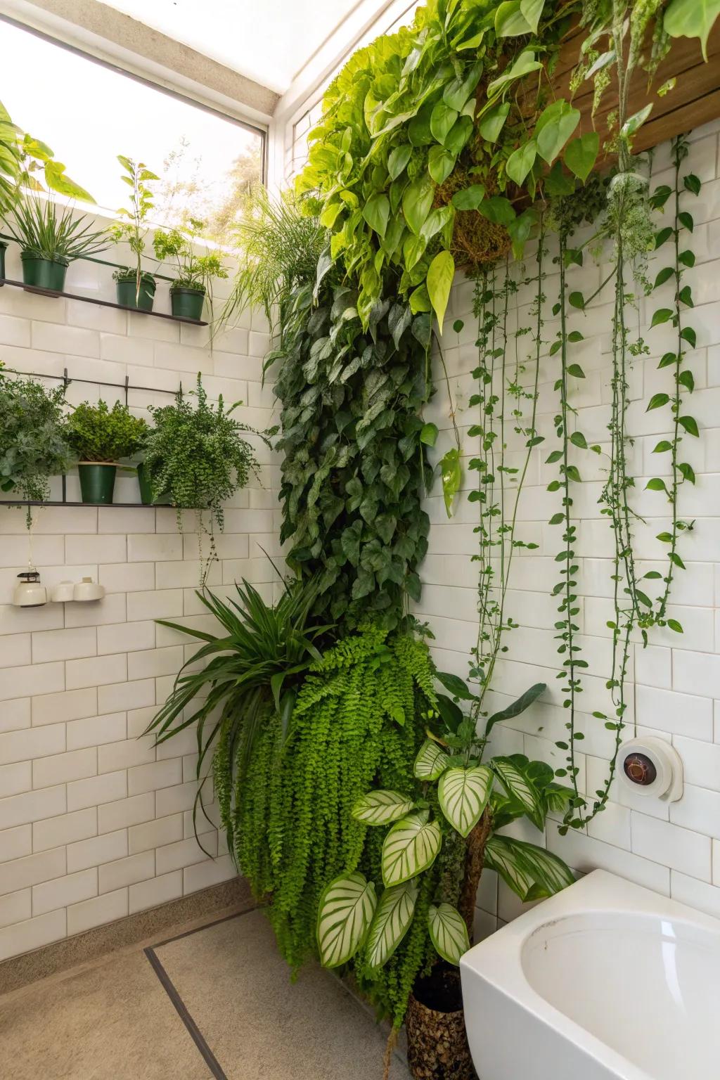 Transform any wall into an energetic living artwork with a combination of plants.