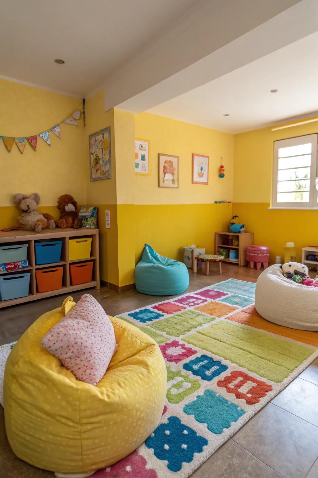 Sunlit hue brings warmth and joy to any playroom.