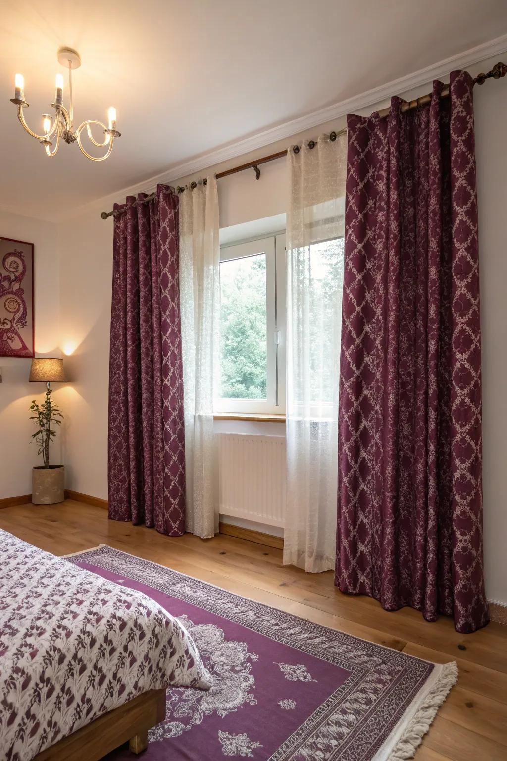 Layouts containing plum contribute unique character within interiors.