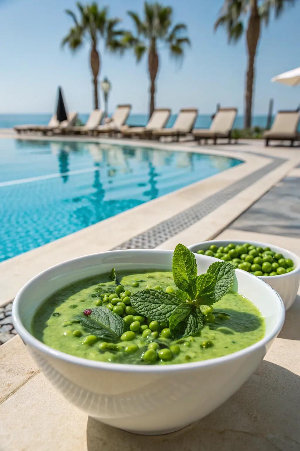 Surprise your taste buds with an iced pea and mint consomm&eacute;.
