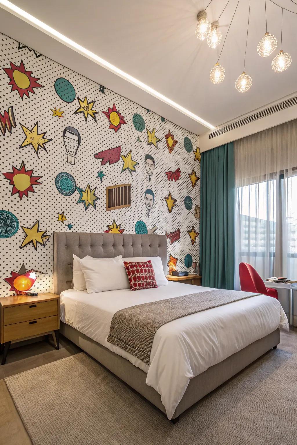 Textured walls introduce depth and interest.