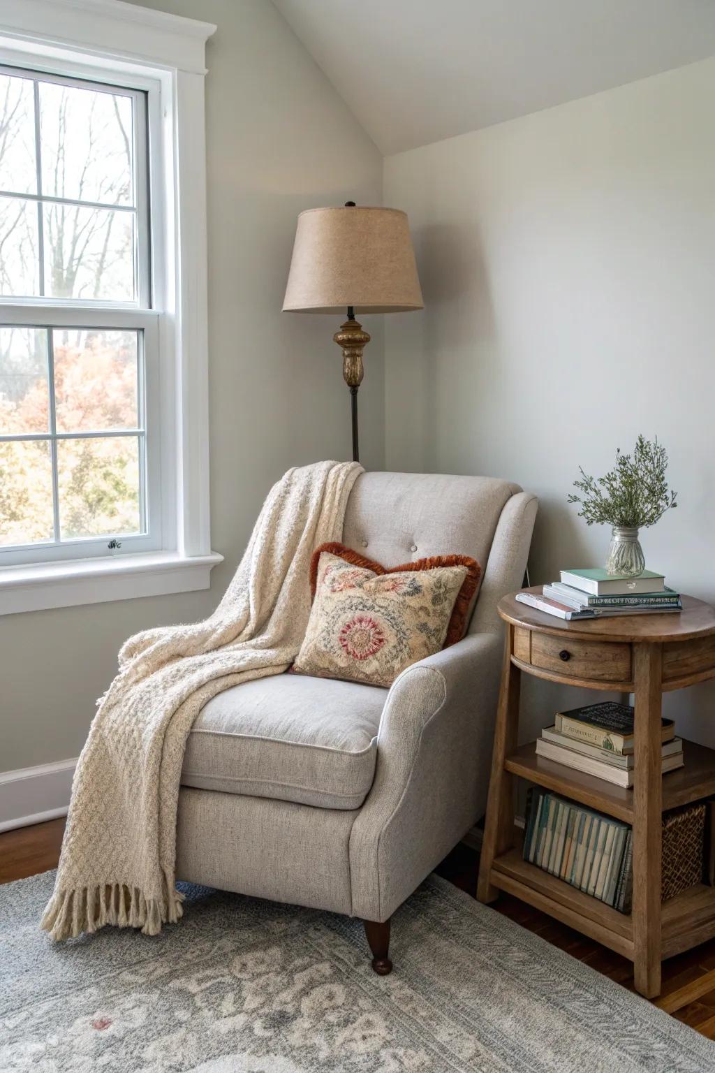 Build a personal retreat with a cozy seating area.