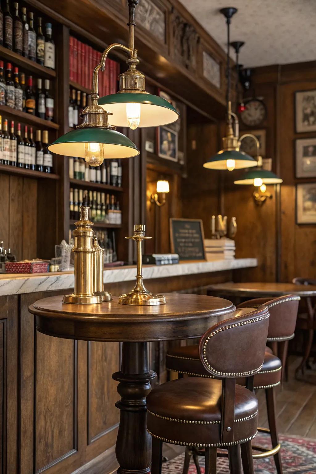 Step back in time with vintage-style pub tables.