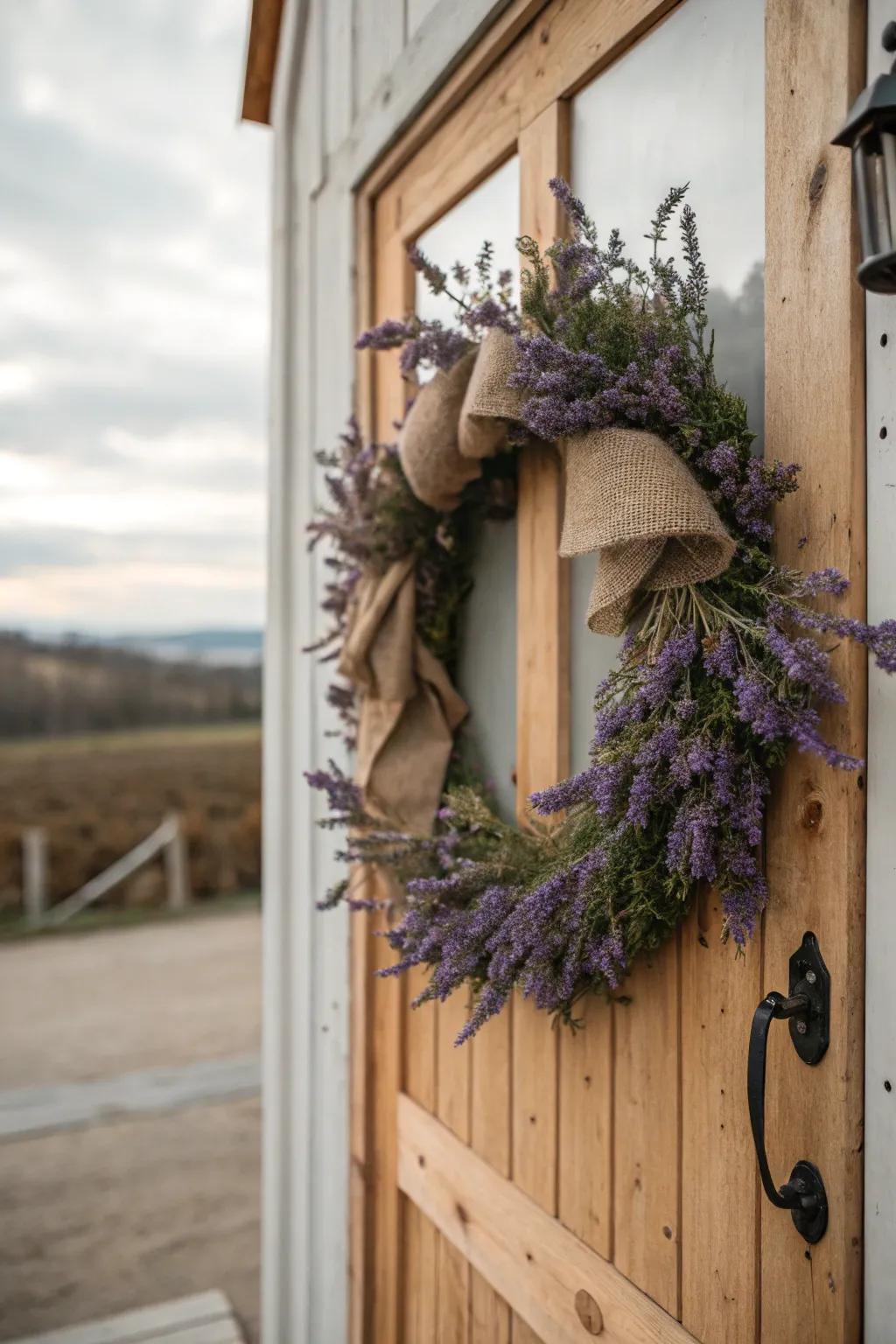 Lilac and hessian crafting a cozy rustic charm.