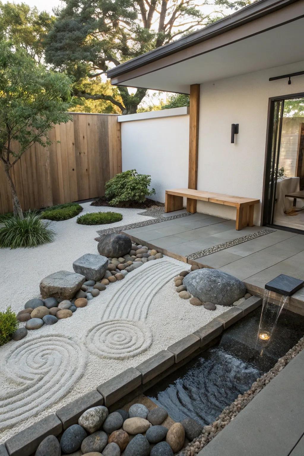 A Zen garden patio for ultimate relaxation.