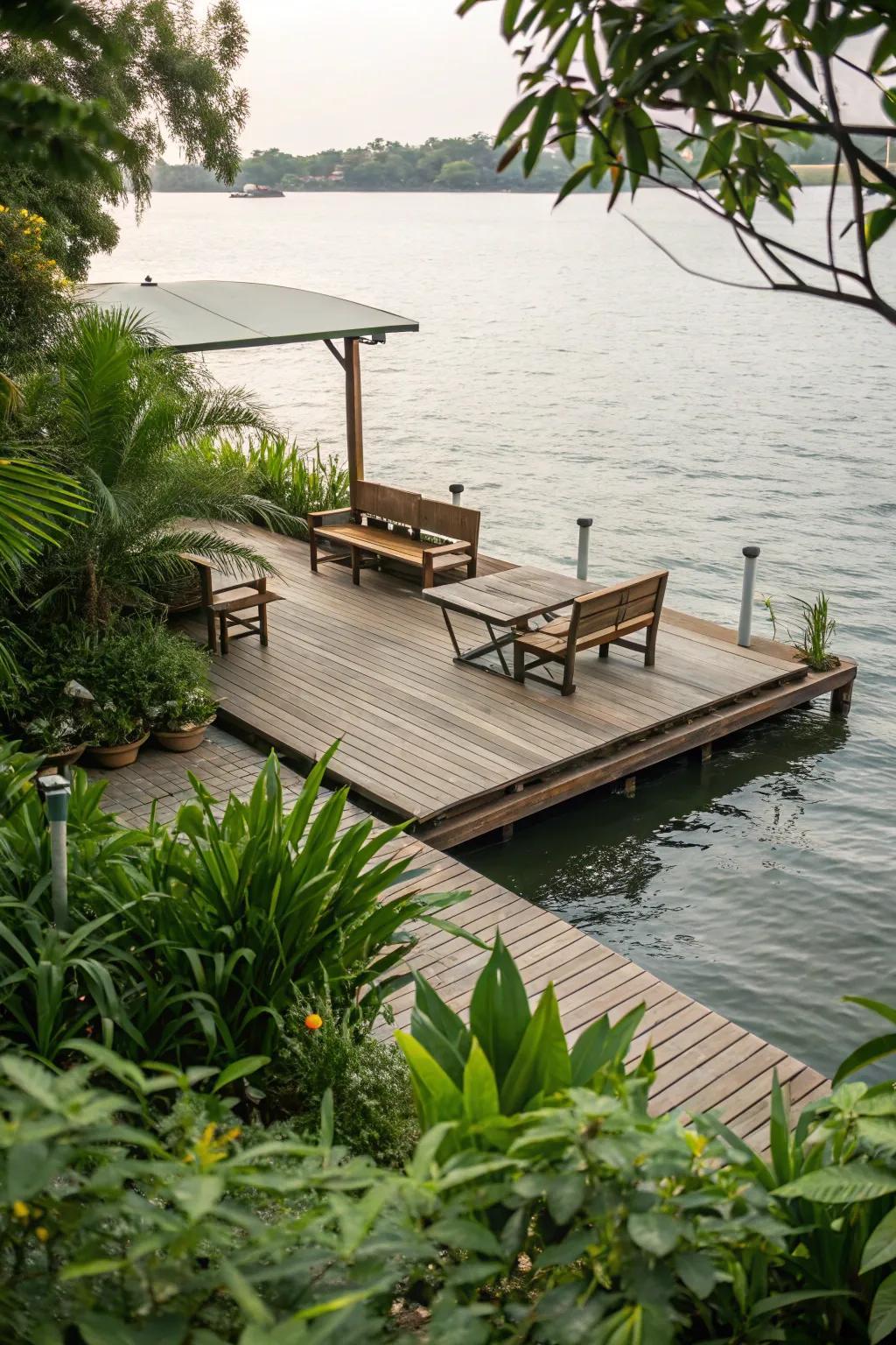 A dock designed for peace and privacy.