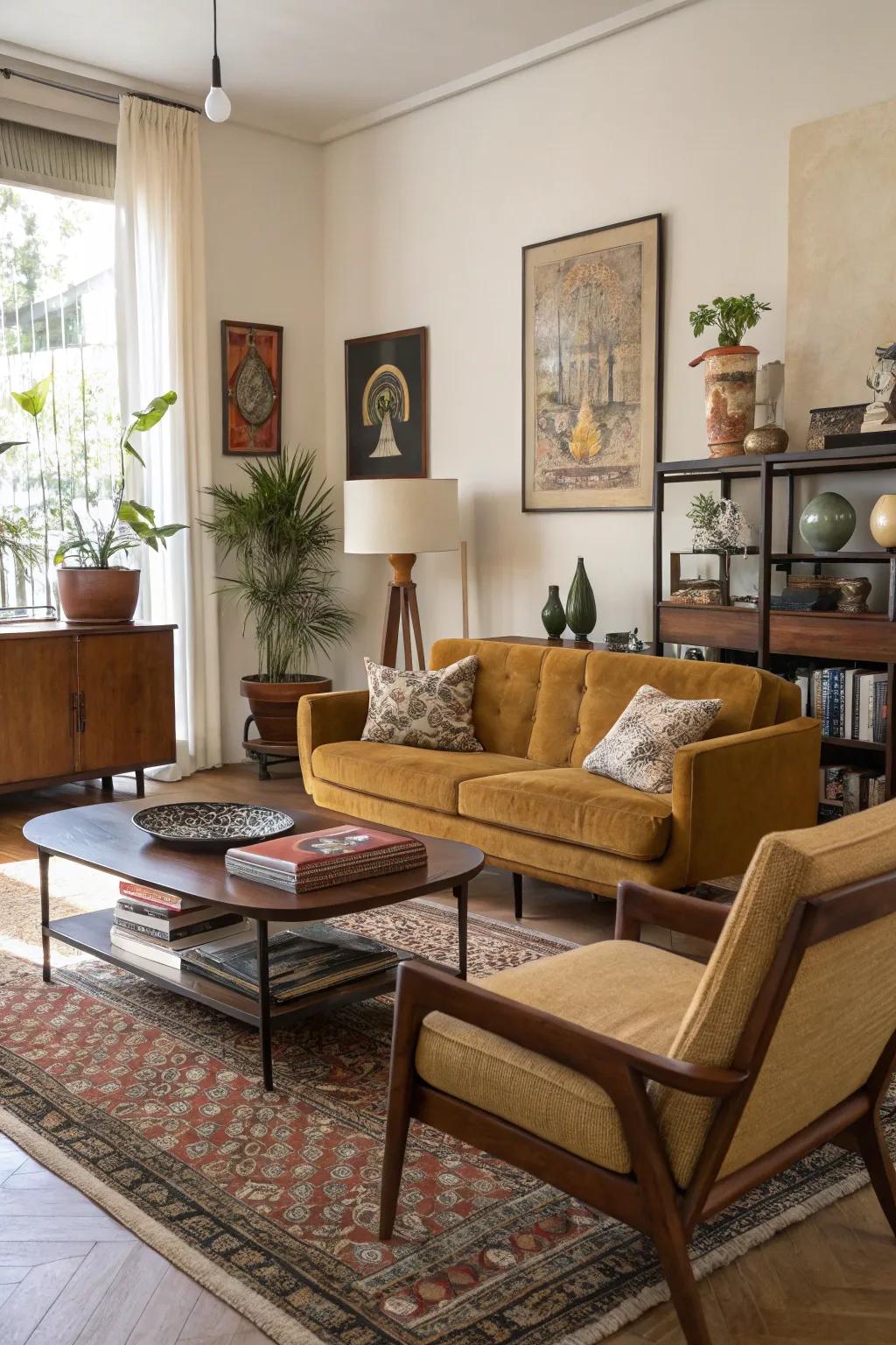 Mixing styles is a great way to create a unique and welcoming space.