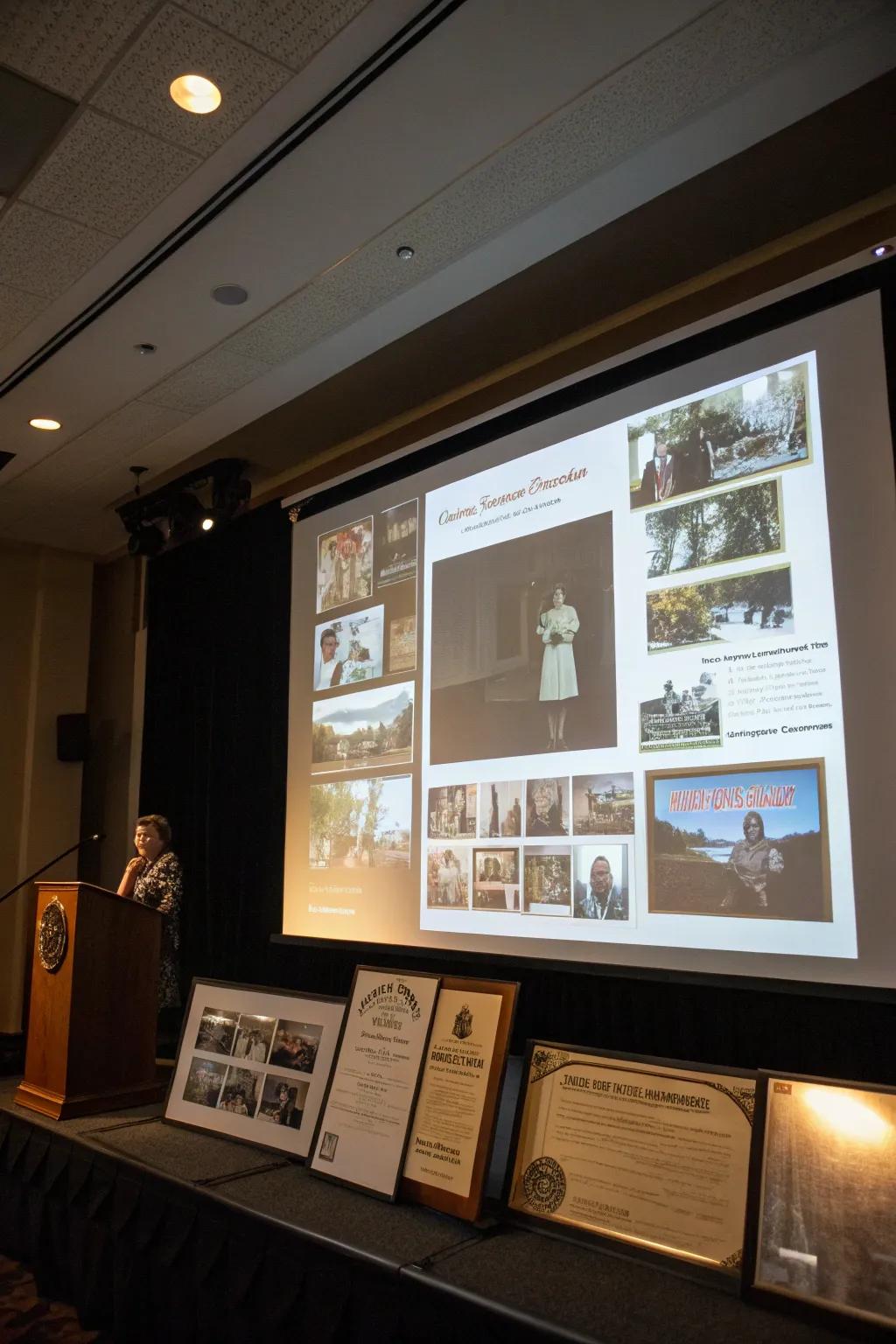 A heartfelt slideshow presenting the retiree's life achievements.