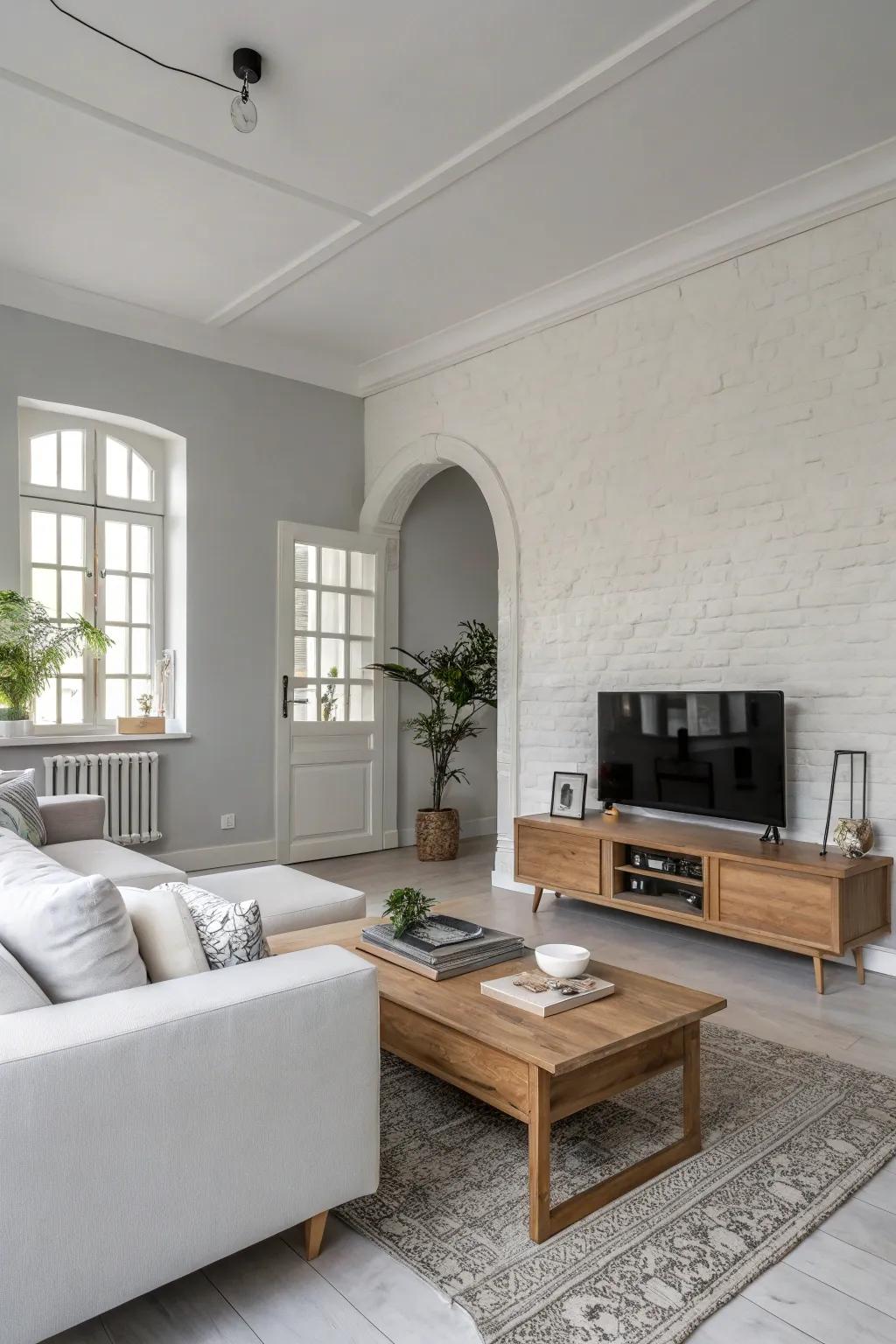 Ivory and understated shades render a neat and contemporary aesthetic.