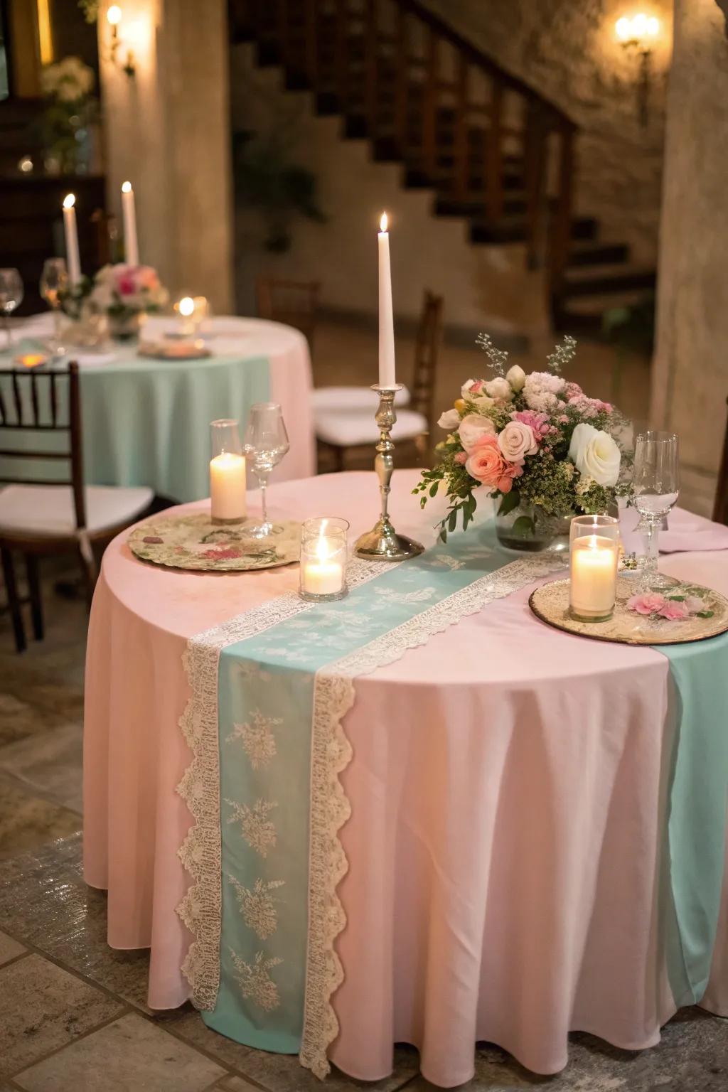 Gentle colors foster a soft and romantic ambiance.