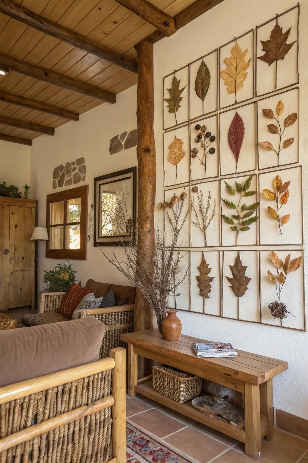Nature collages bring nature indoors.