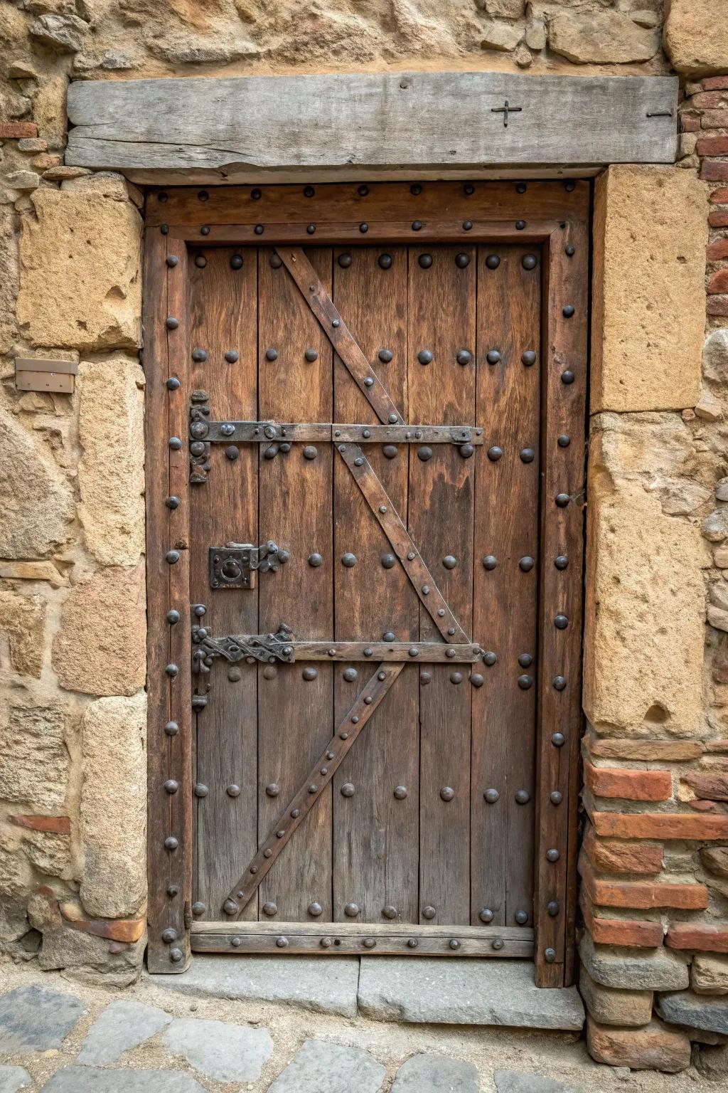 Heavy doors exude strength and timeless rustic appeal.
