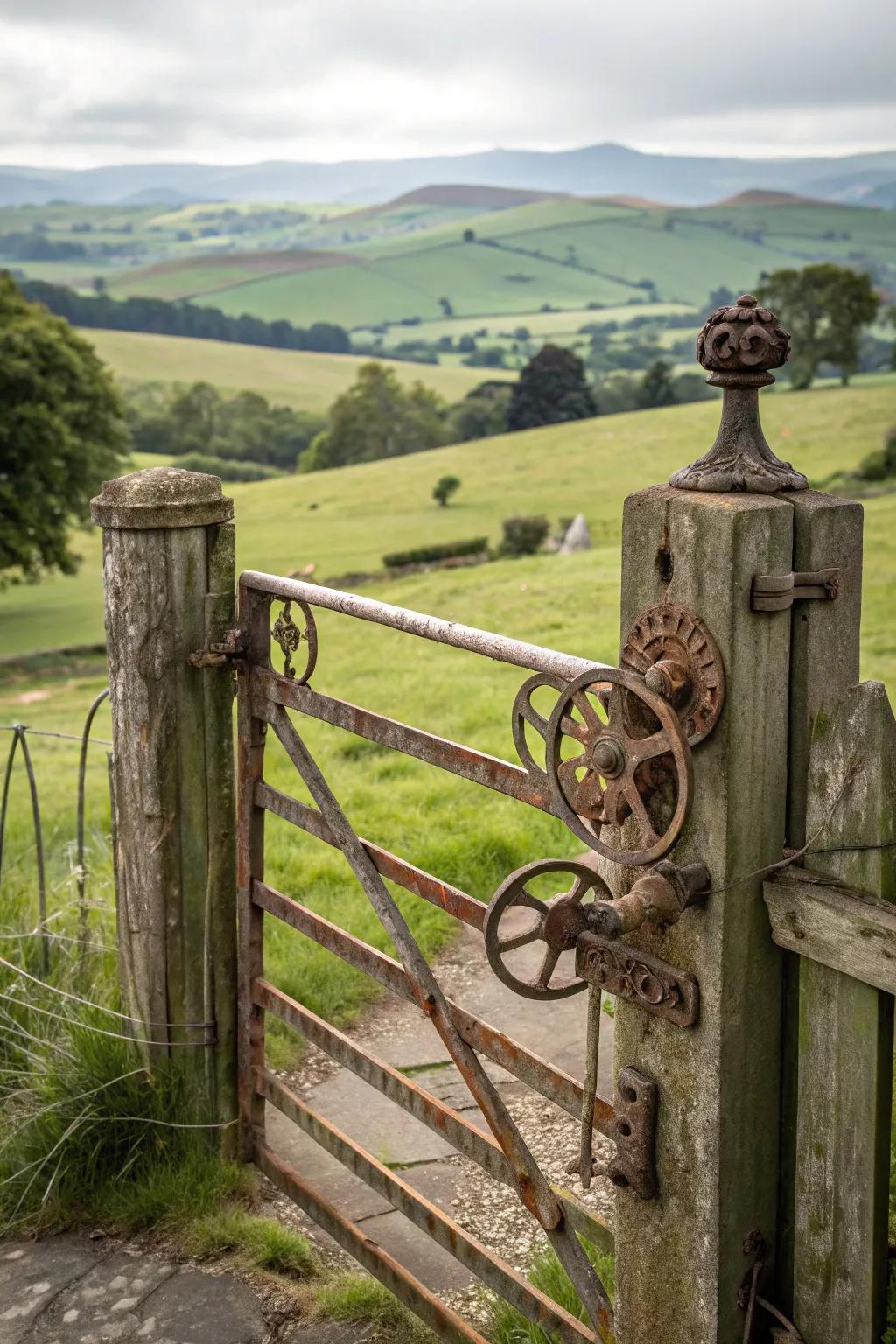 A country portal featuring antique fixtures.