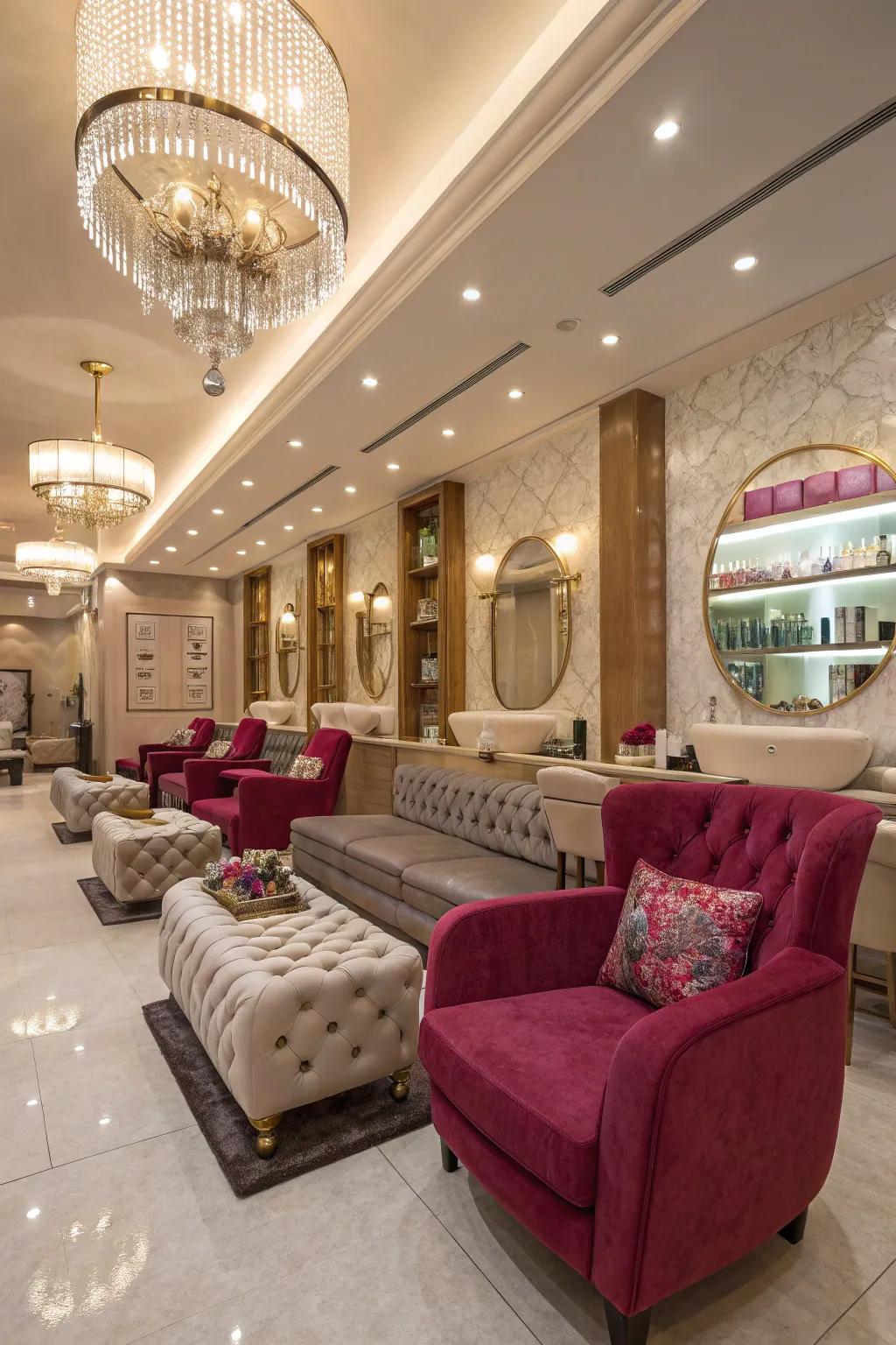 Opulent seating assuring client ease and style.