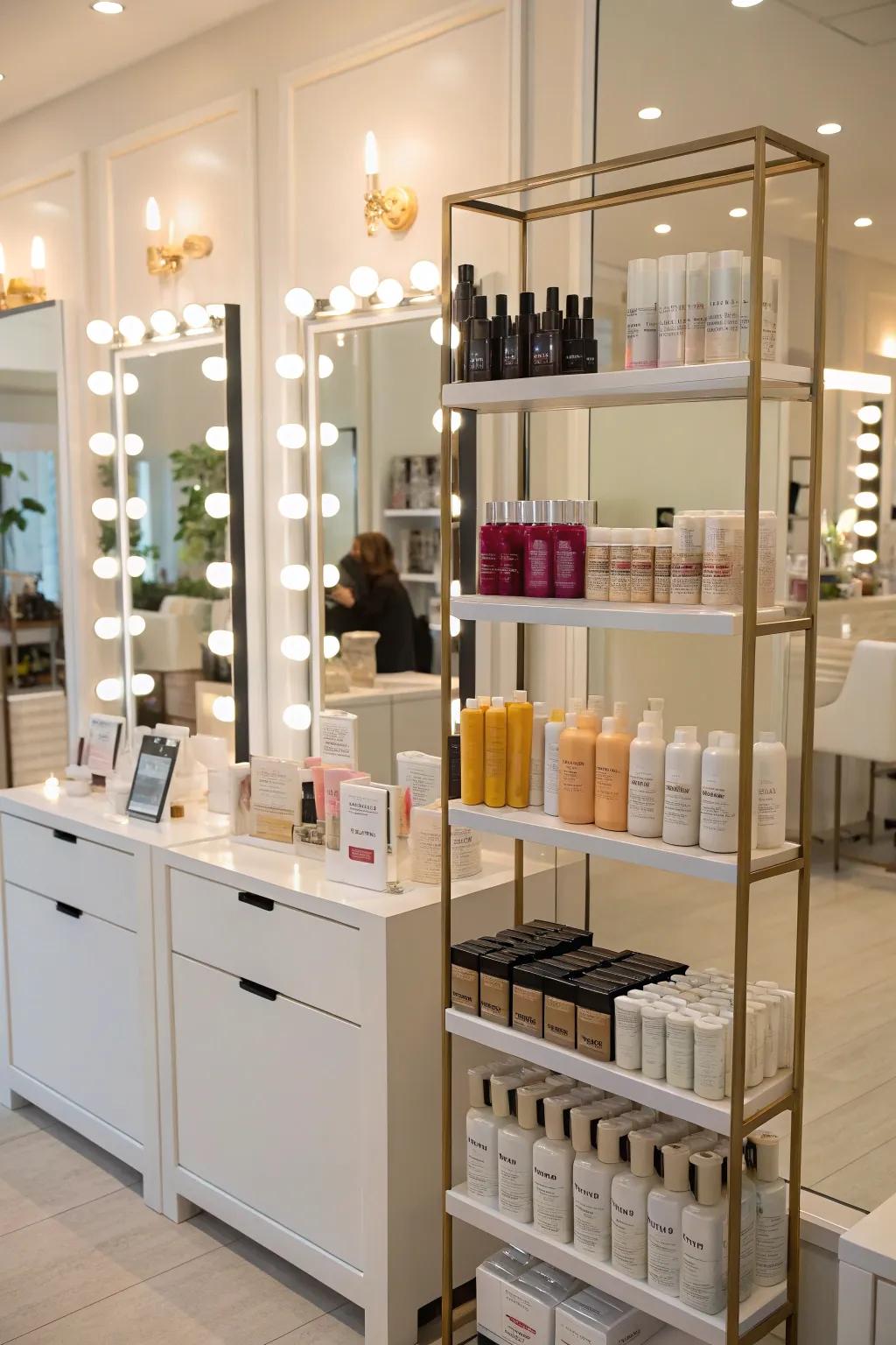 Create depth using multi-level racks.