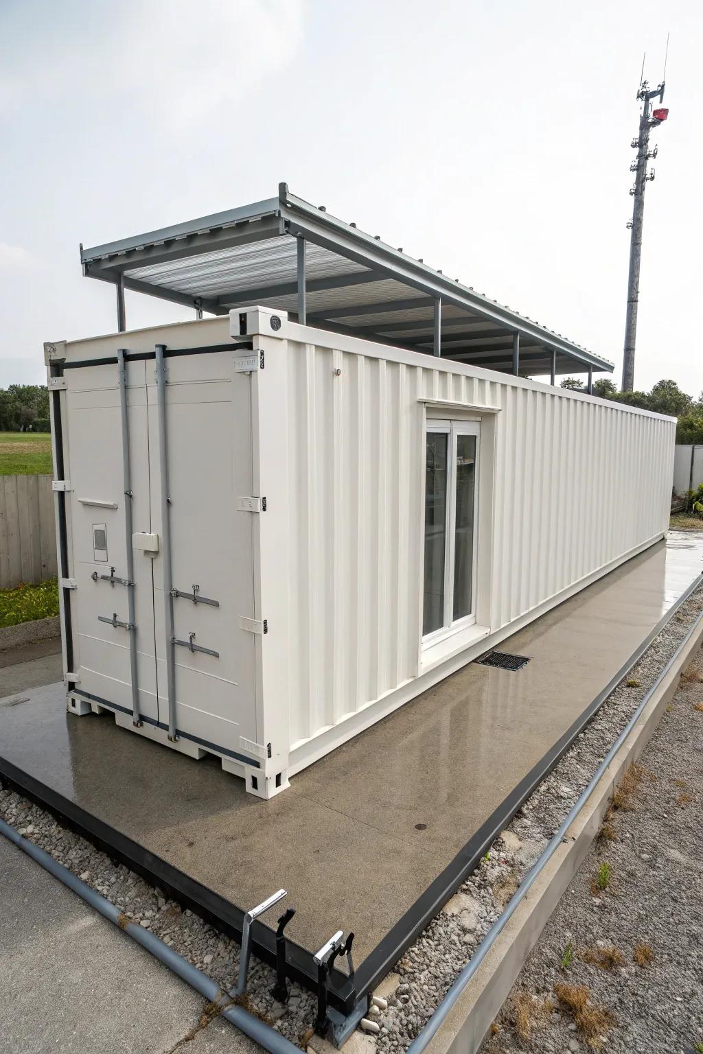 Elegance and functionality converge in a flat roof design.