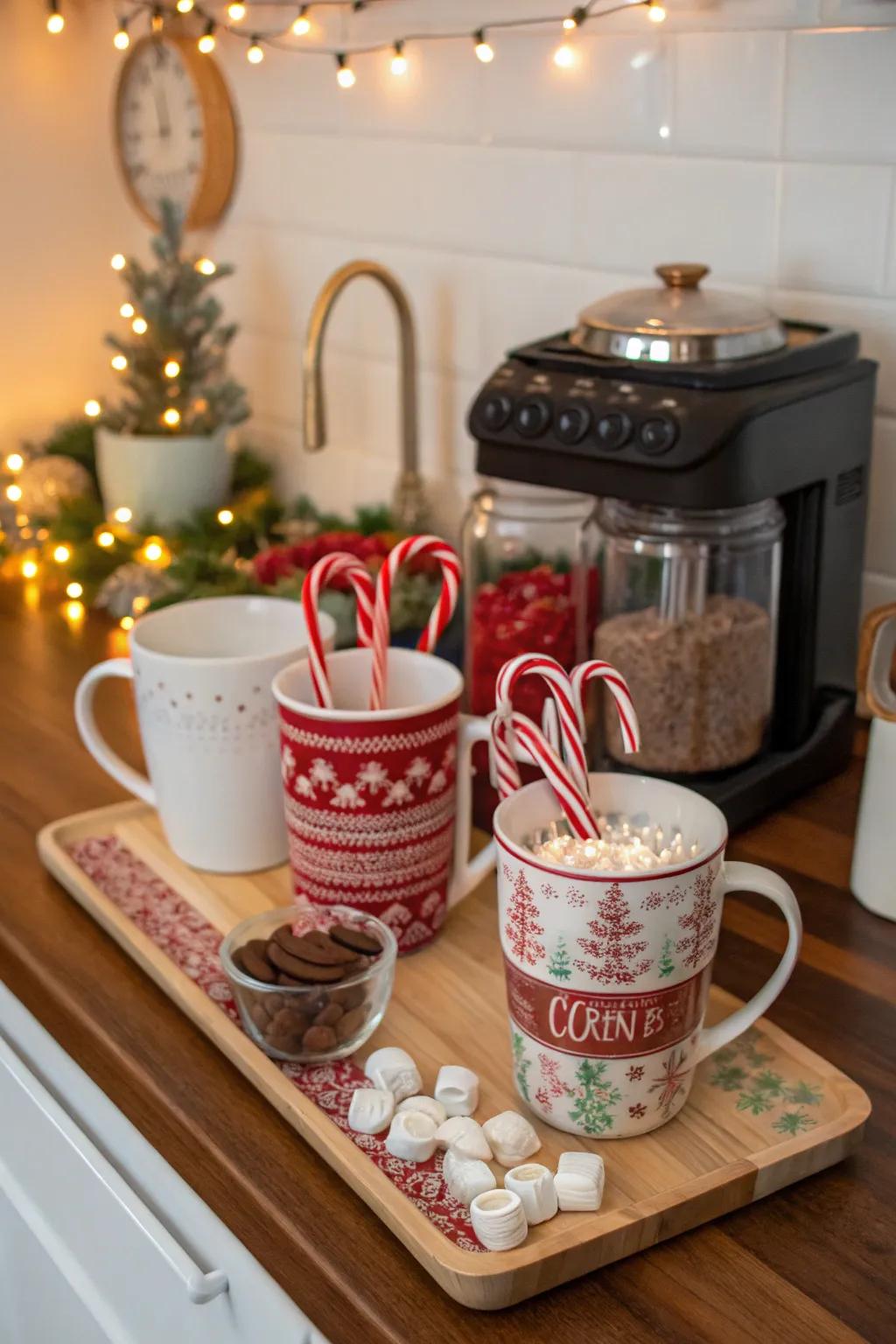 A Christmas coffee spot is a delightful addition.