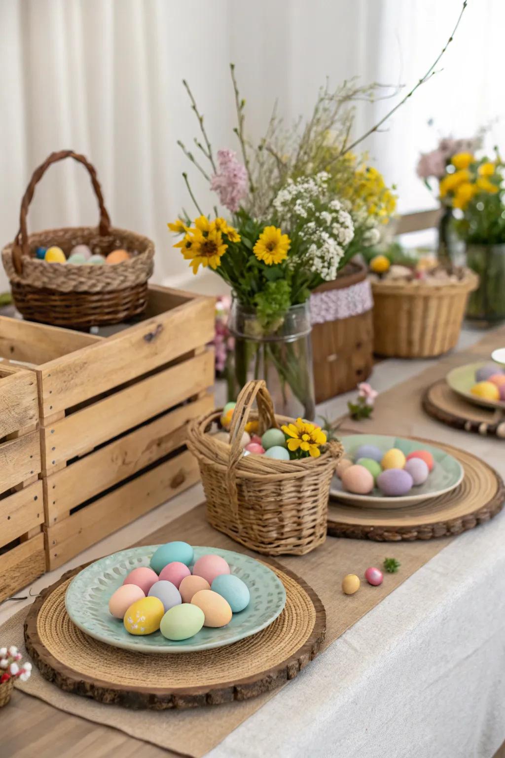 Timber attributes contribute a country appeal to the table.