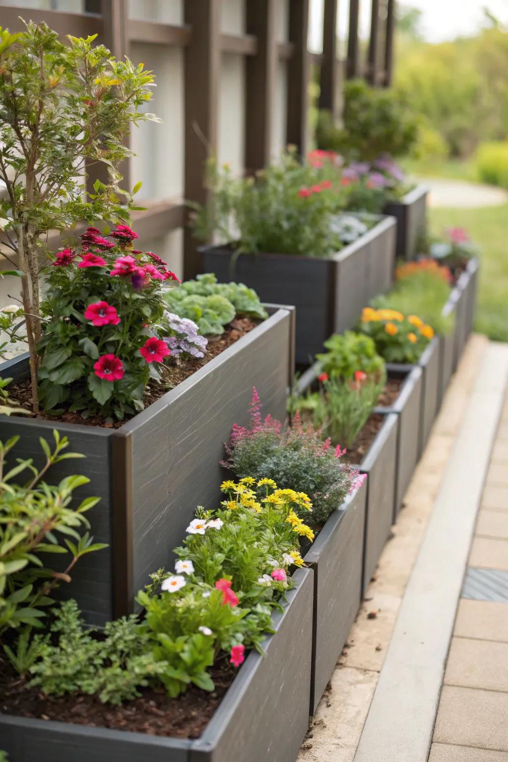 A compact garden design optimizes space without compromising on beauty.