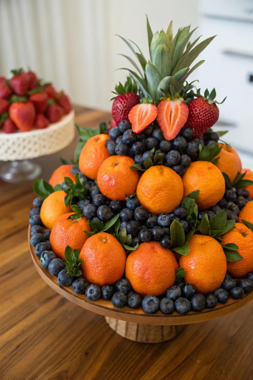 Complementary hues compose a visually striking aesthetic.