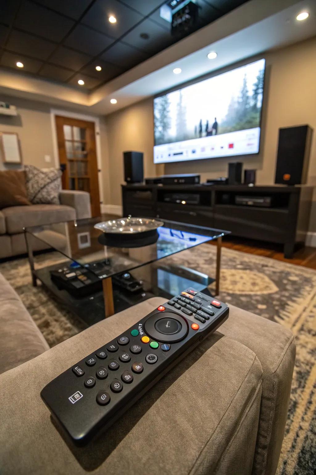 A smart control system making things easier in a home theater.
