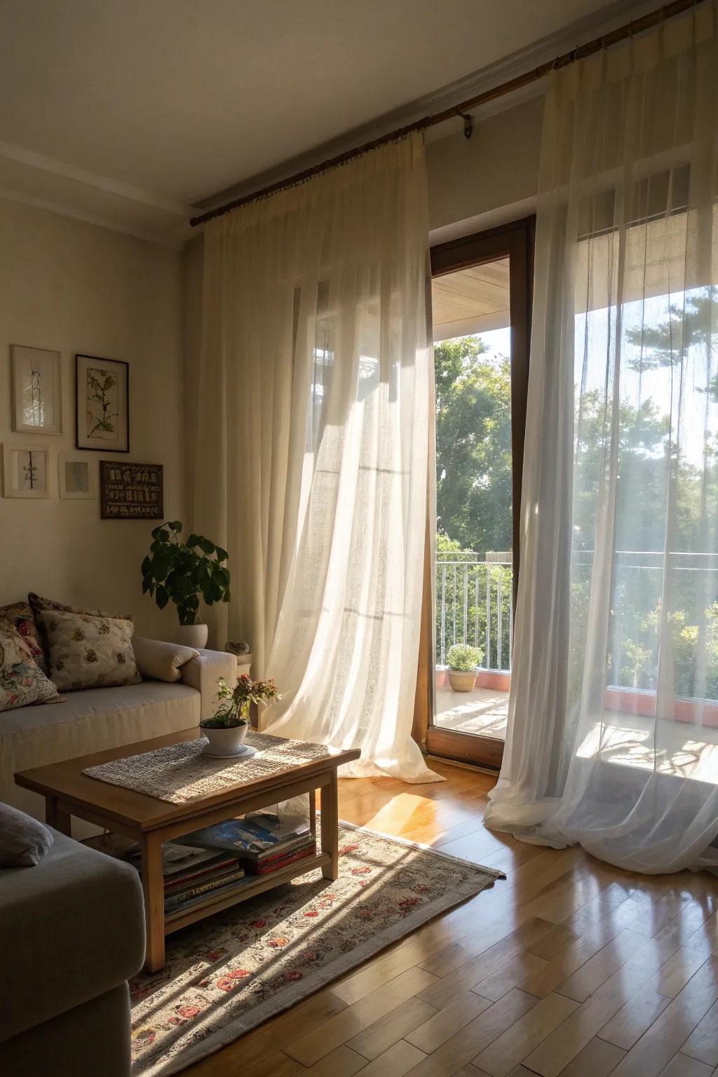 Simple window coverings let in natural light and warmth.