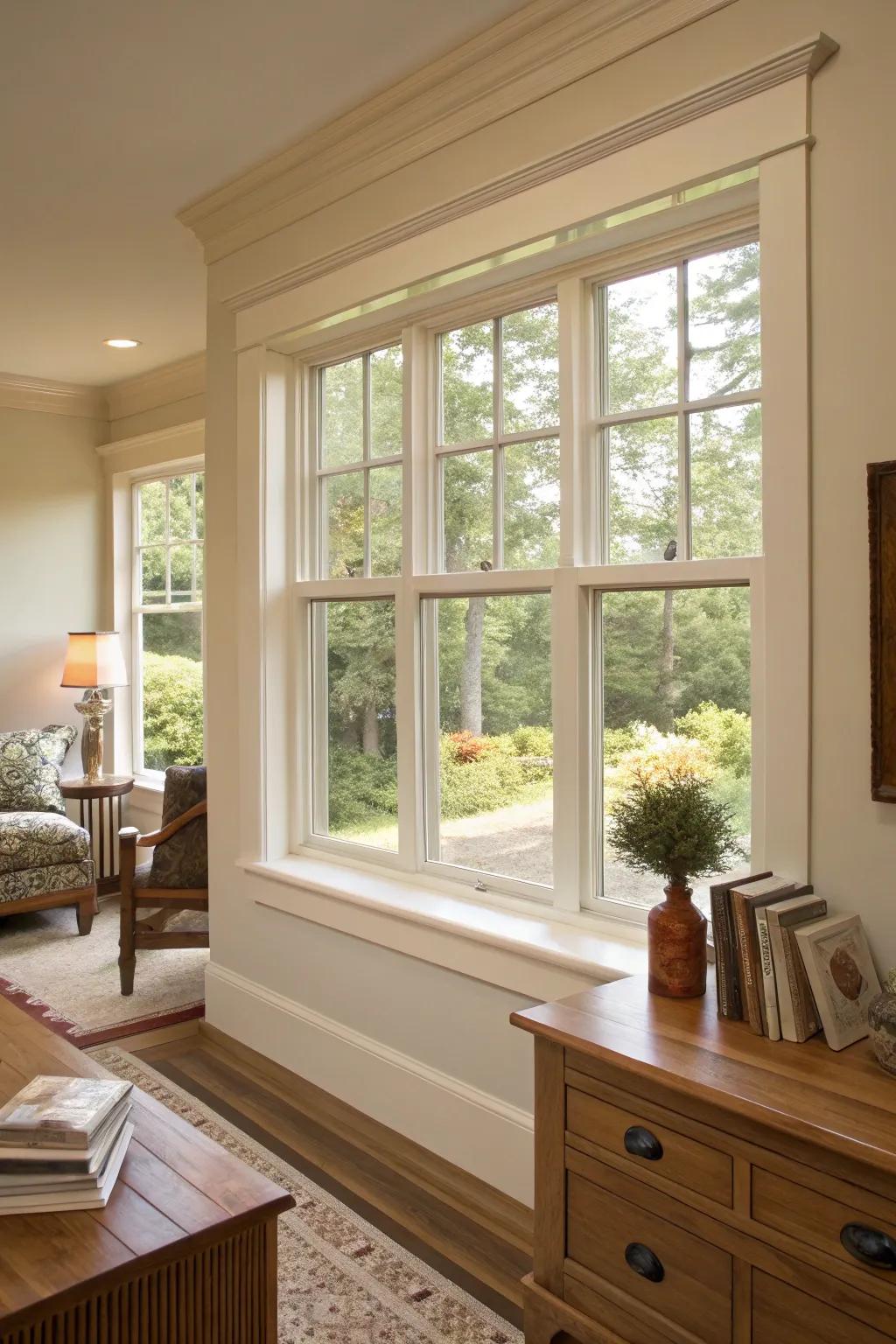 Balance and simplicity are features of Shaker-style trims.