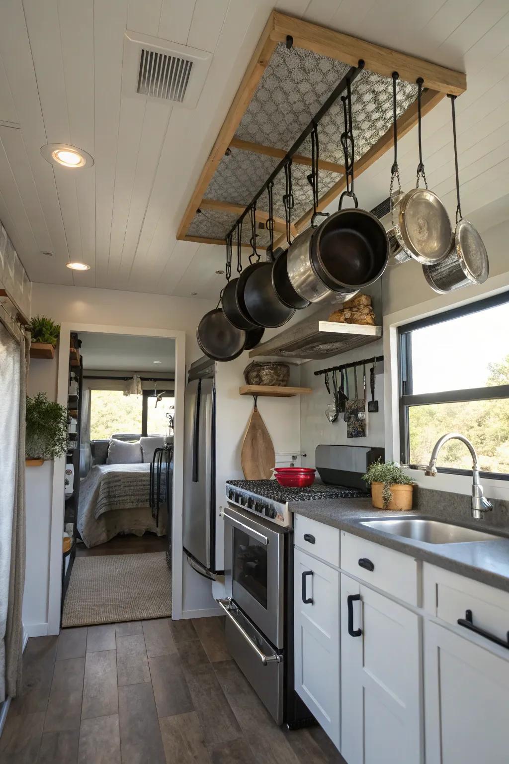 Pot racks blend practicality with design.