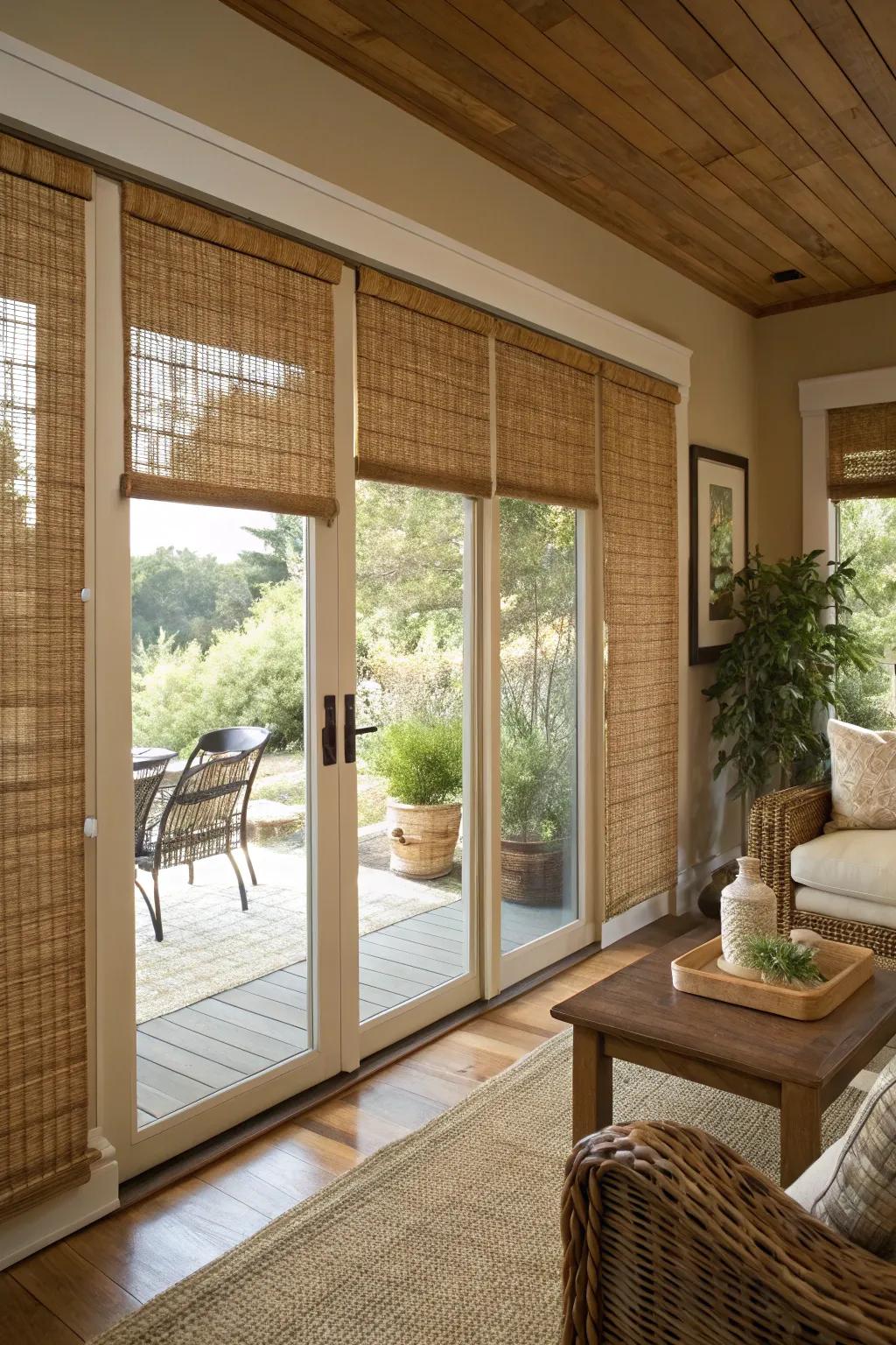 Rough-woven shades offer texture and personality.