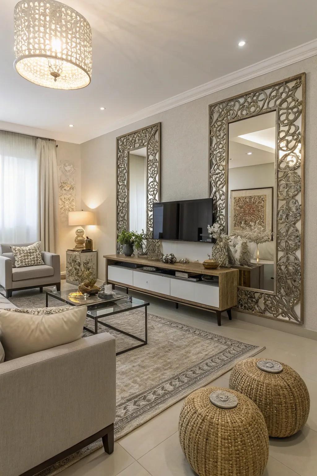 Mirrors make it look like there's more space.
