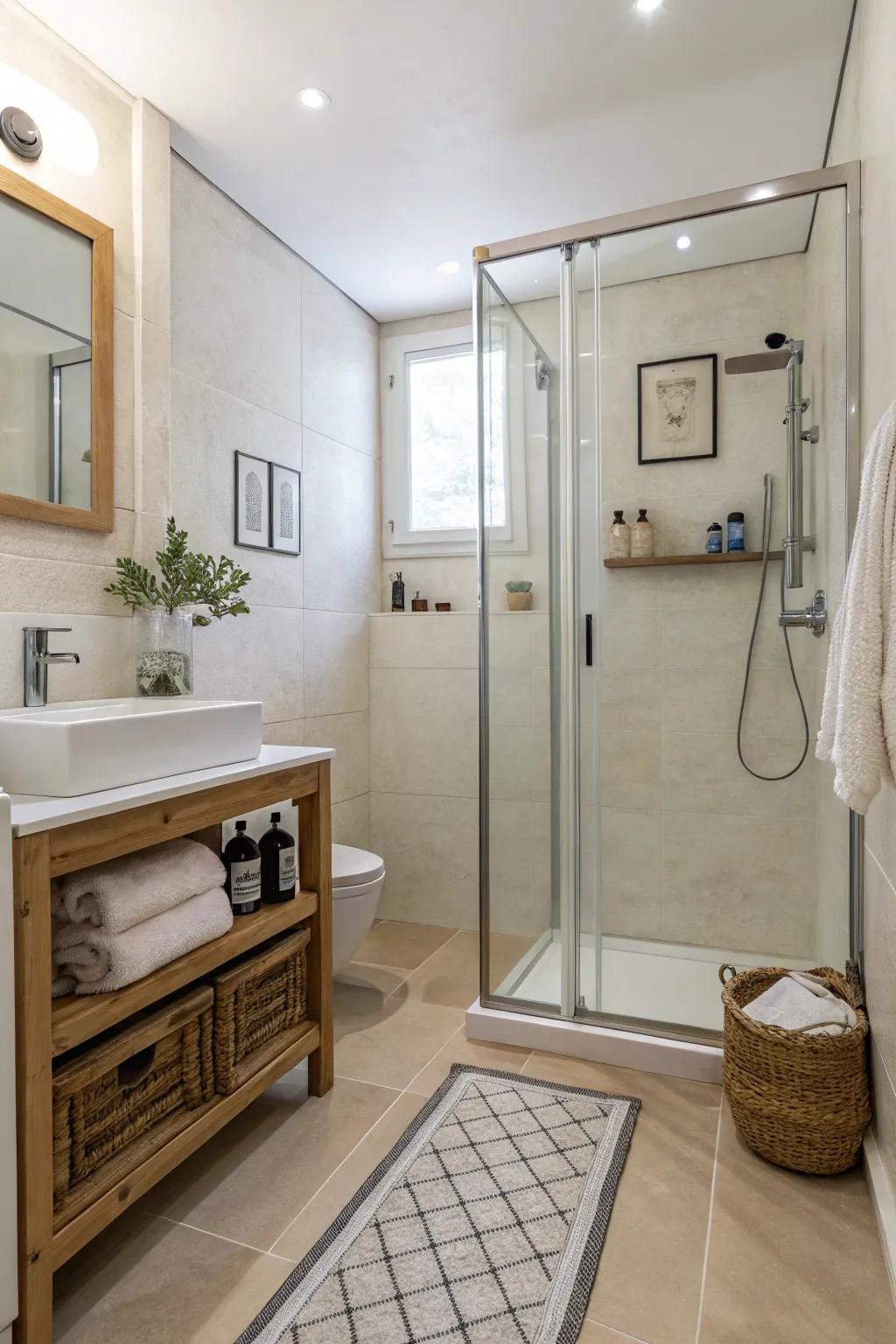 Minimalist decor keeps small spaces feeling open and airy.