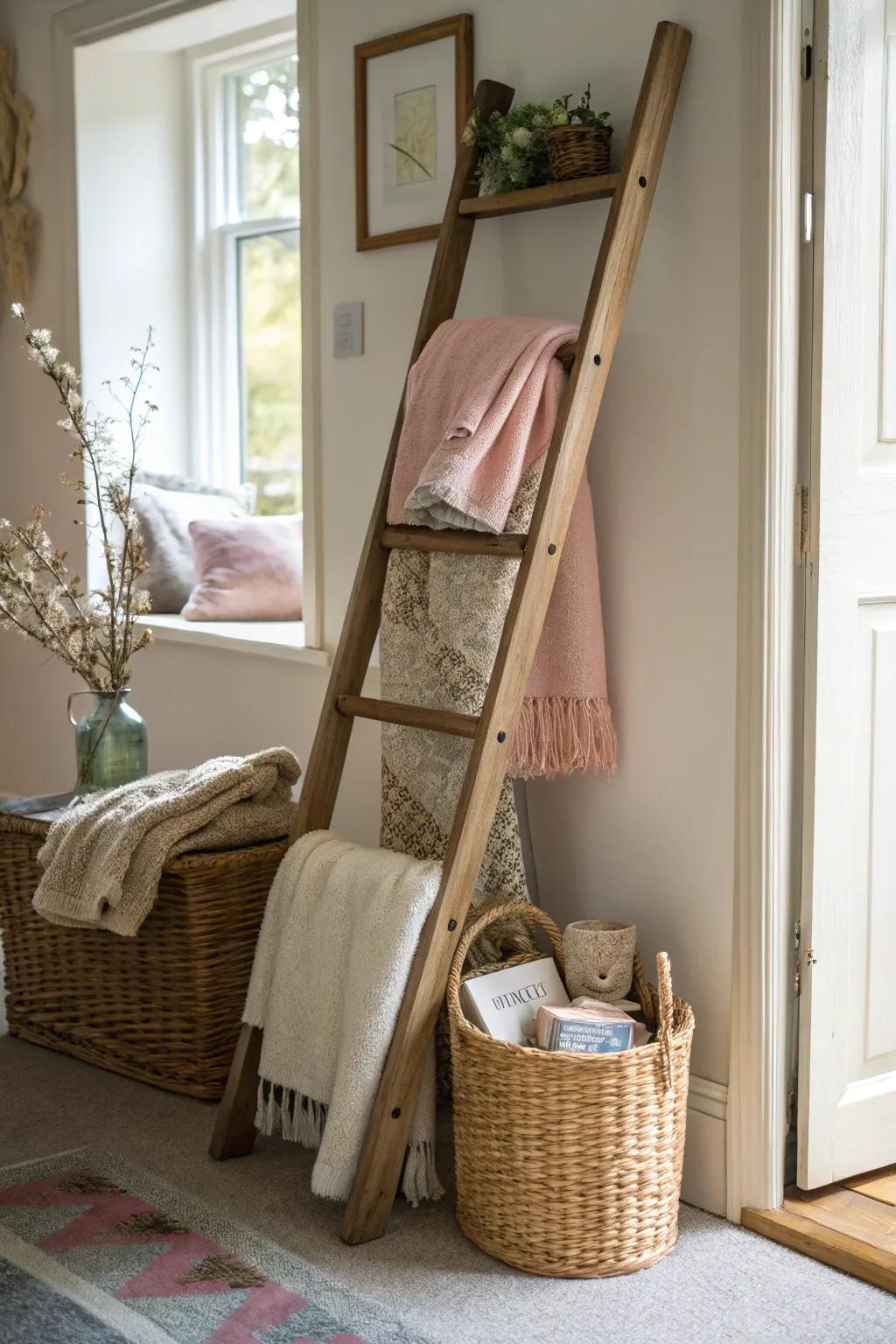 A support incorporates country charm and practicality.