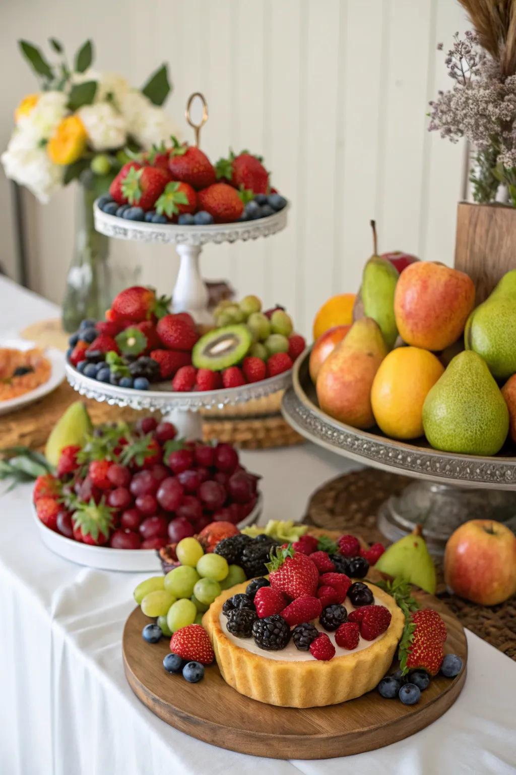 Lively seasonal fruit compositions that introduce color and freshness.