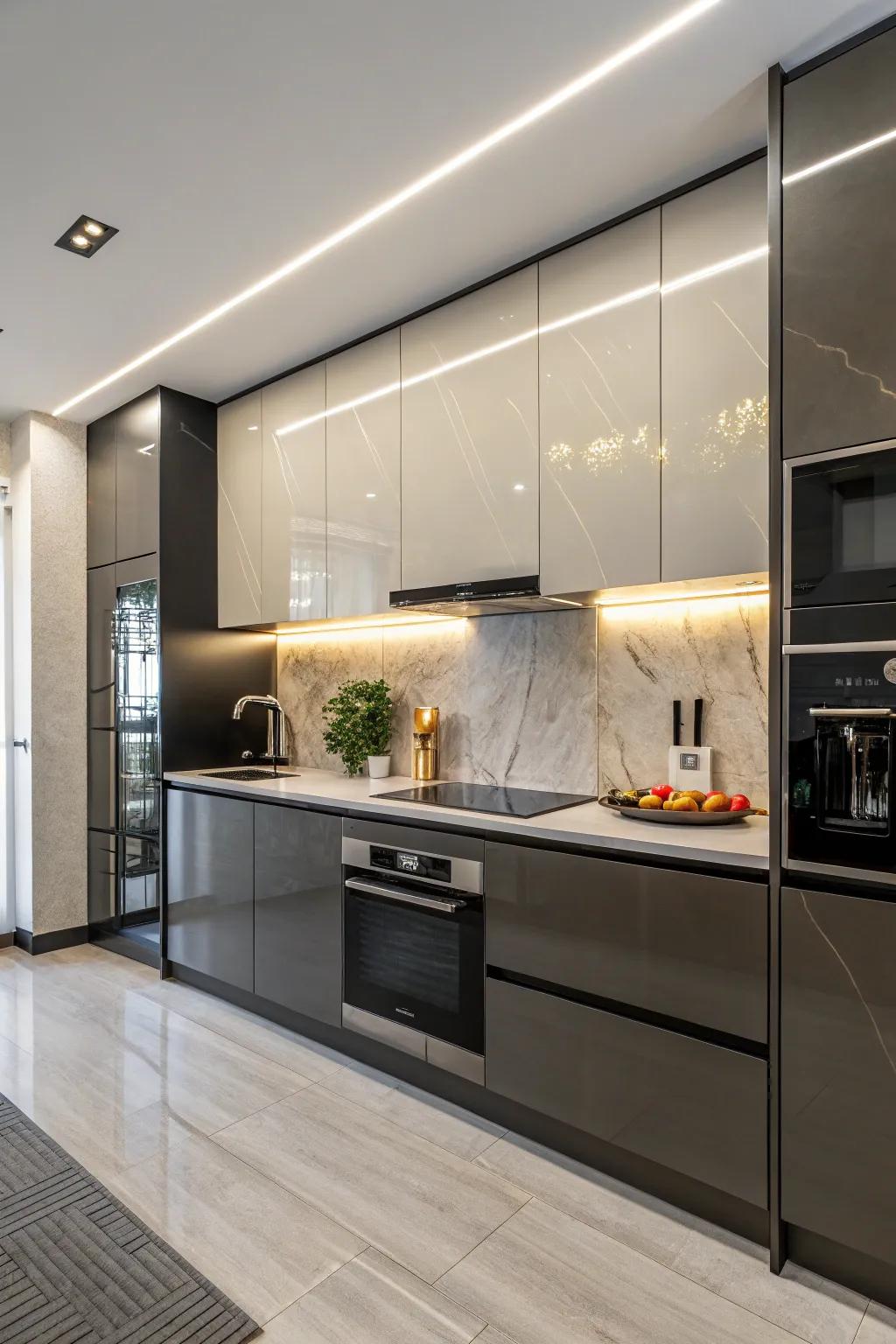 Achieve a contemporary design using smooth design details.
