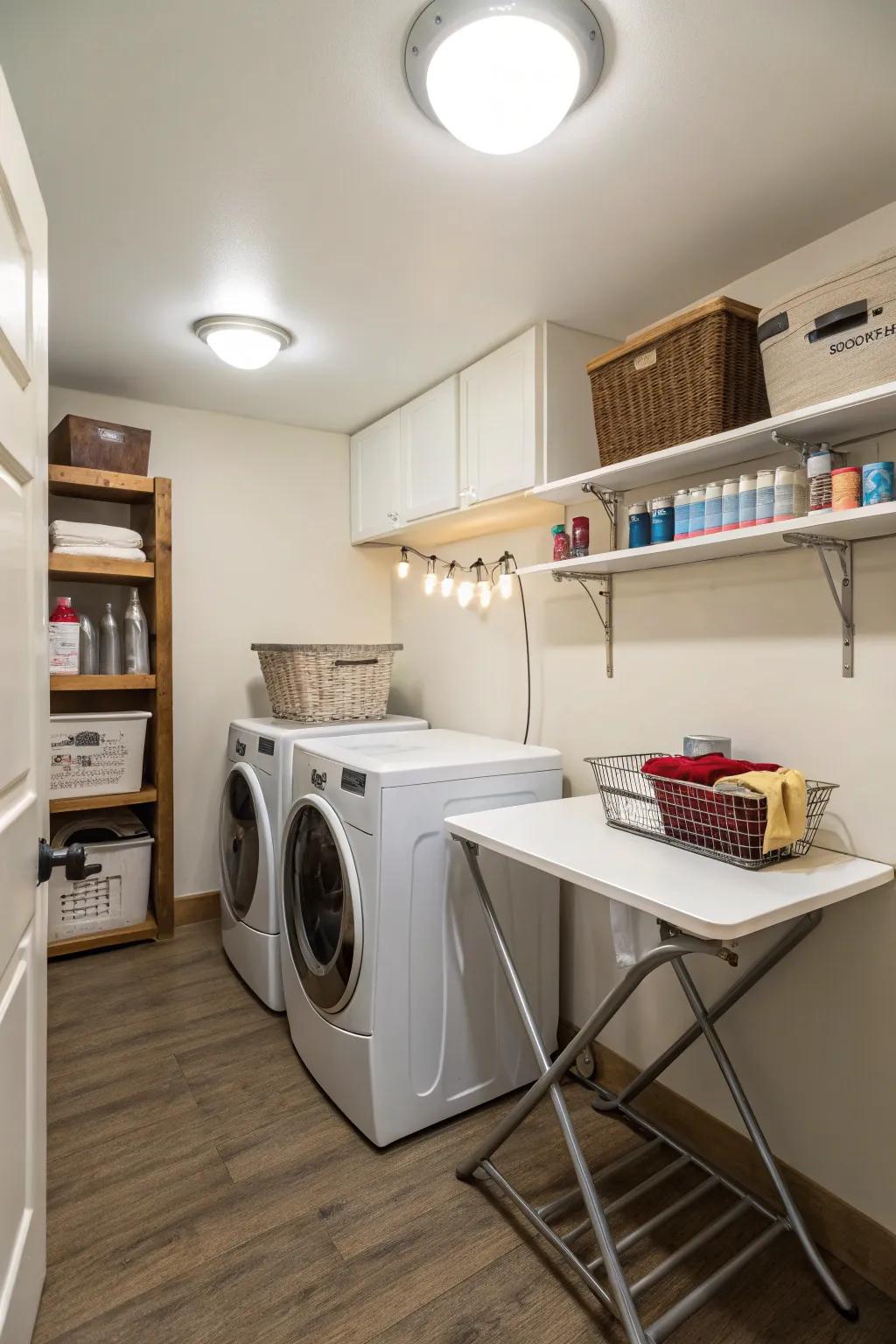 Thanks to the right lighting, your utility room will feel much bigger.