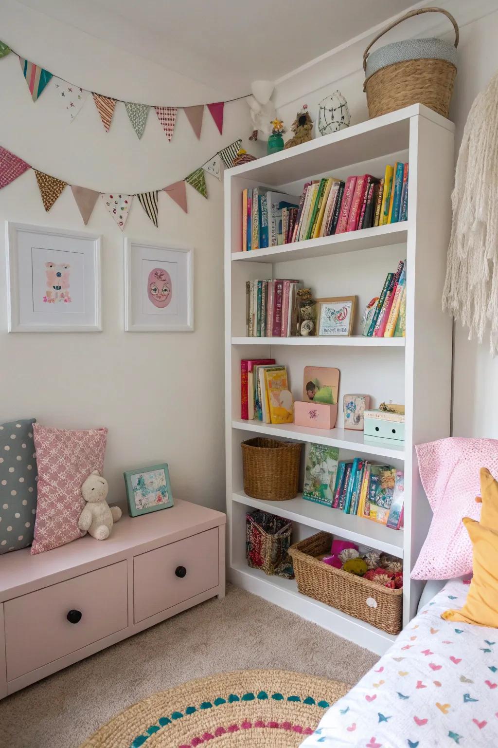 Open racks offer arrangement and display options.